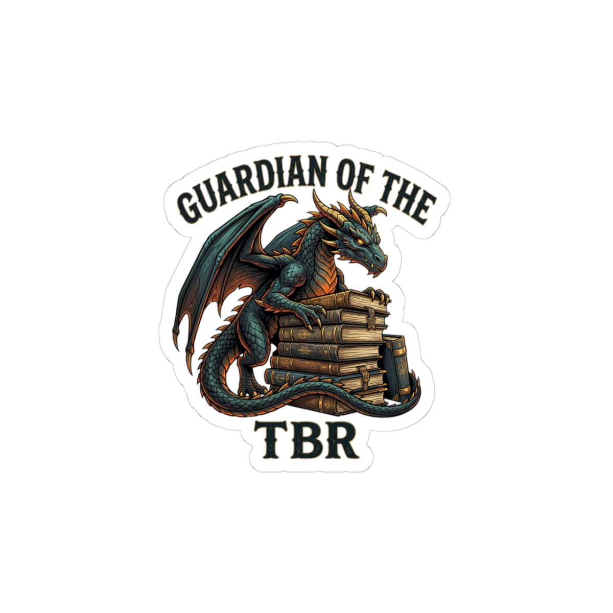 Guardian Dragon Sticker | fantasy art, tattoo style