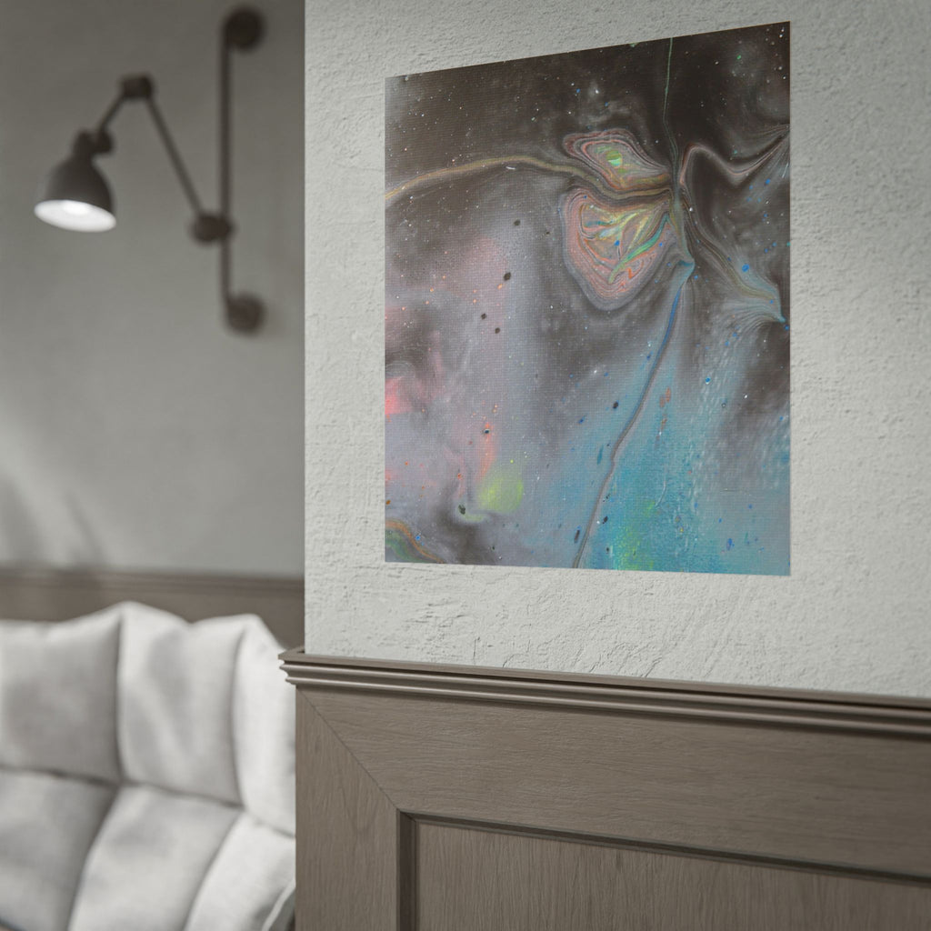 Abstract Galaxy Poster — Iridescent Fluid Art Rolled Poster