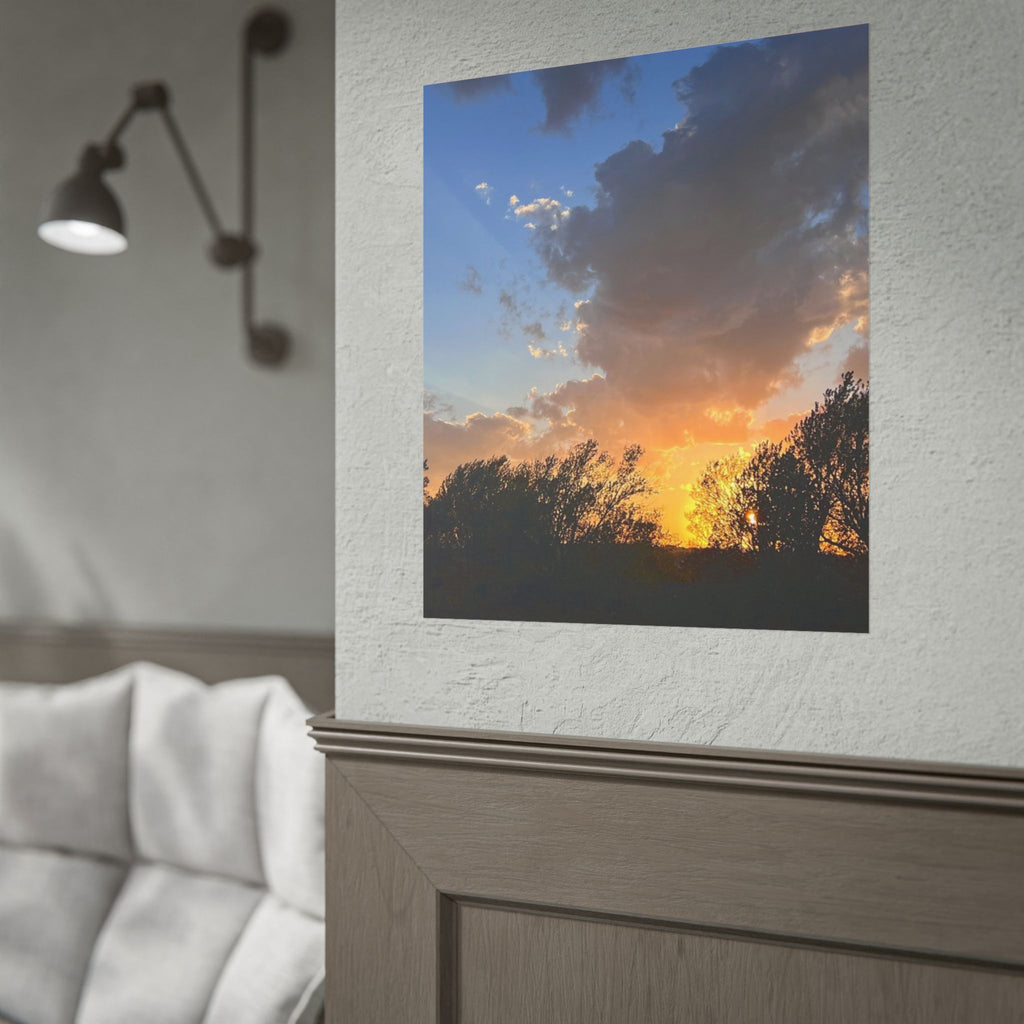 Sunset Sky Photo Poster — Golden Hour Landscape Rolled Poster