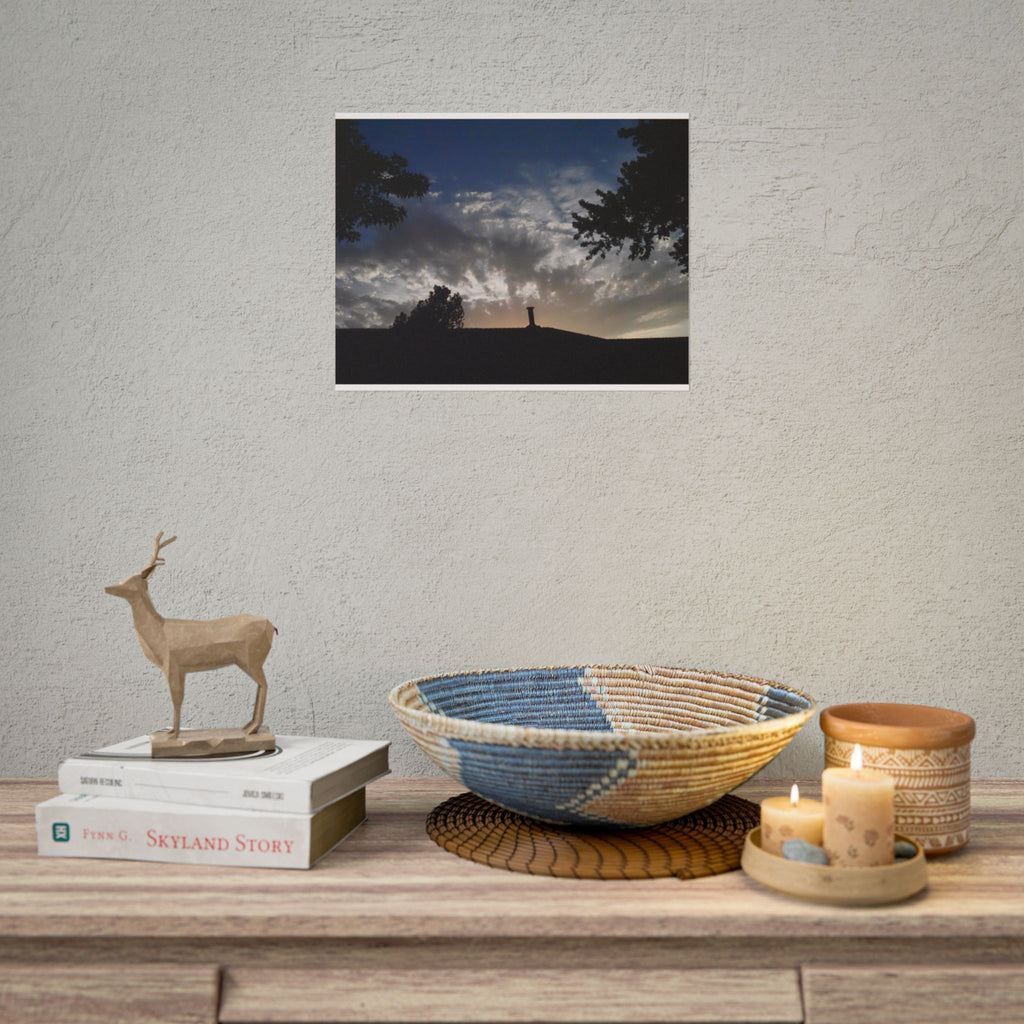 Sunset Silhouette Poster — Dramatic Cloudscape Wall Art