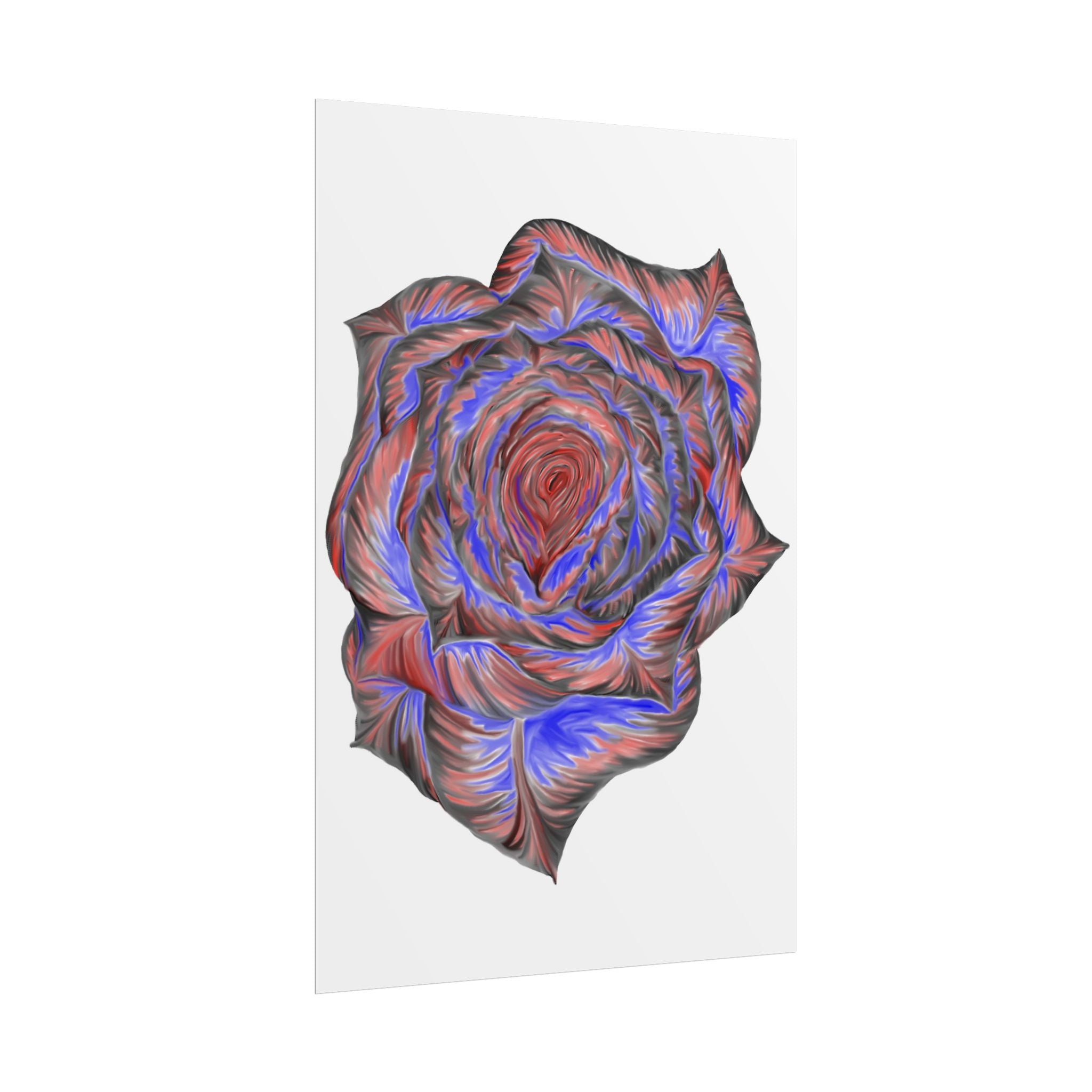 Abstract Rose Art Poster — Colorful Swirl Floral Wall Print