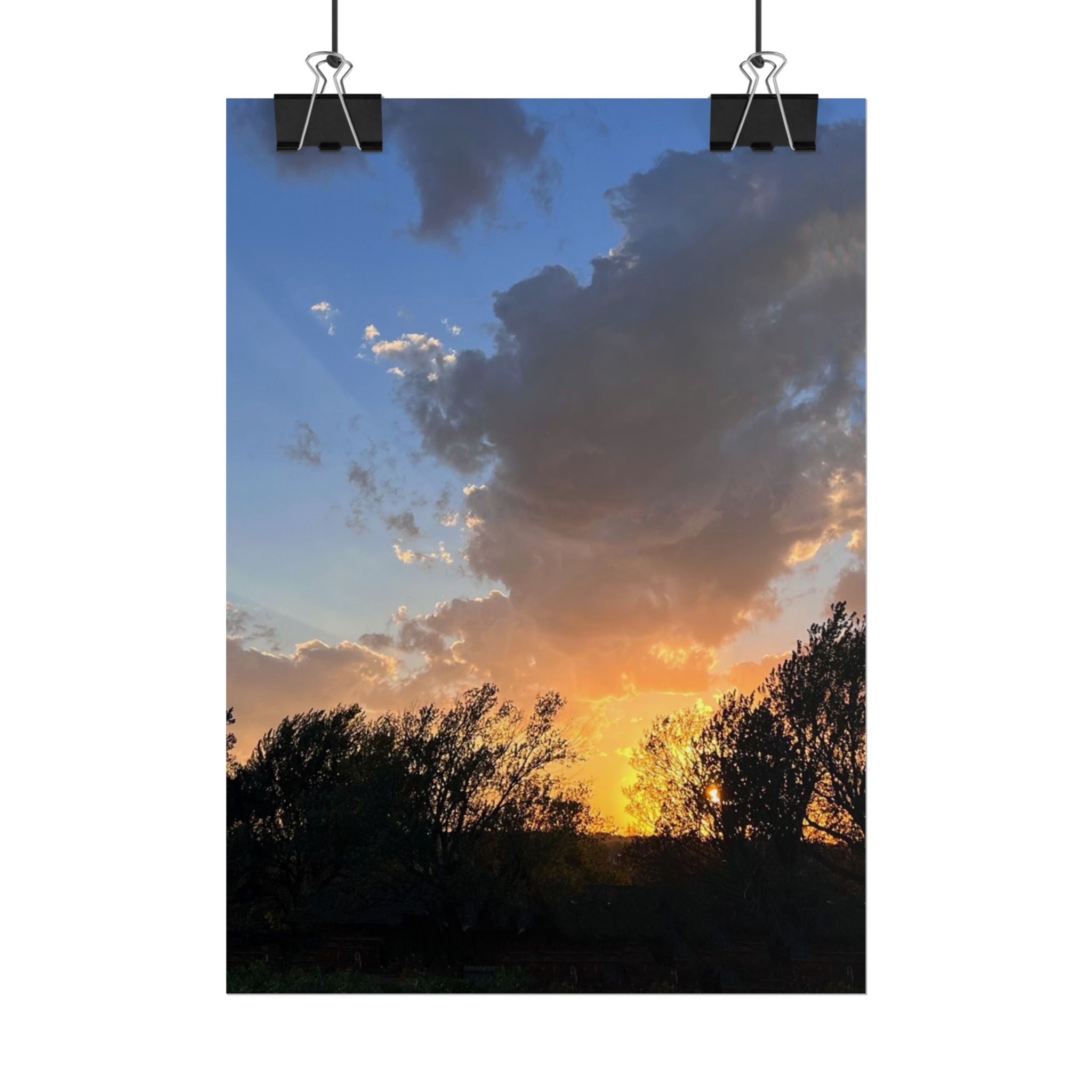 Sunset Sky Photo Poster — Golden Hour Landscape Rolled Poster