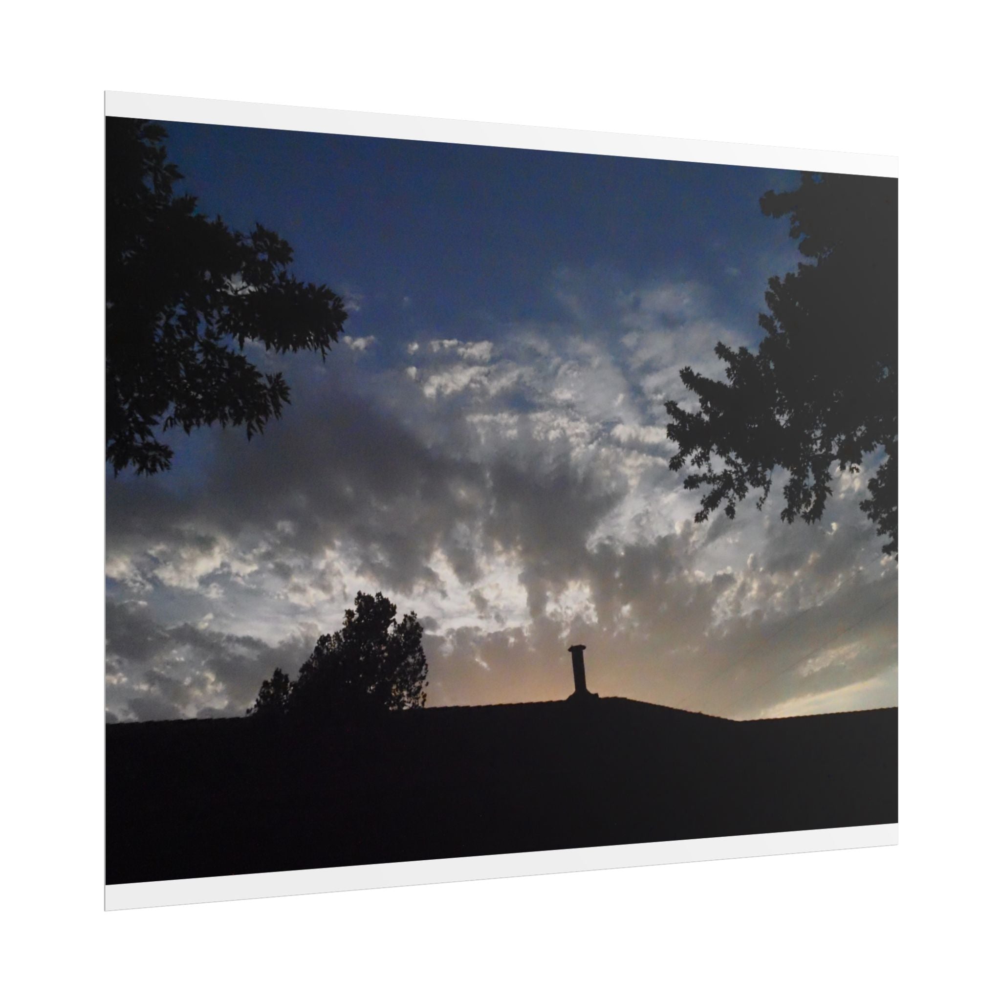 Sunset Silhouette Poster — Dramatic Cloudscape Wall Art