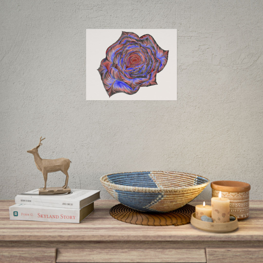 Abstract Rose Art Poster — Colorful Swirl Floral Wall Print