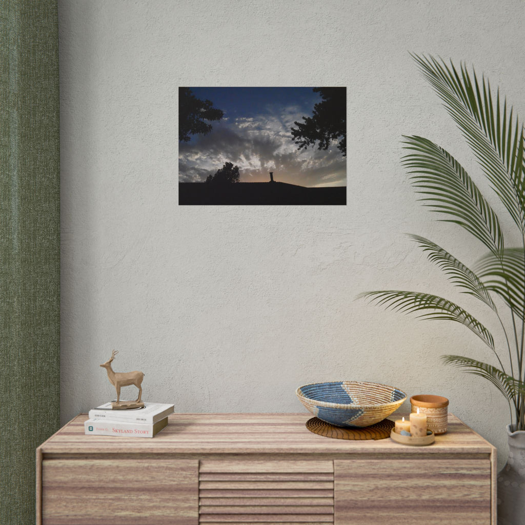 Sunset Silhouette Poster — Dramatic Cloudscape Wall Art