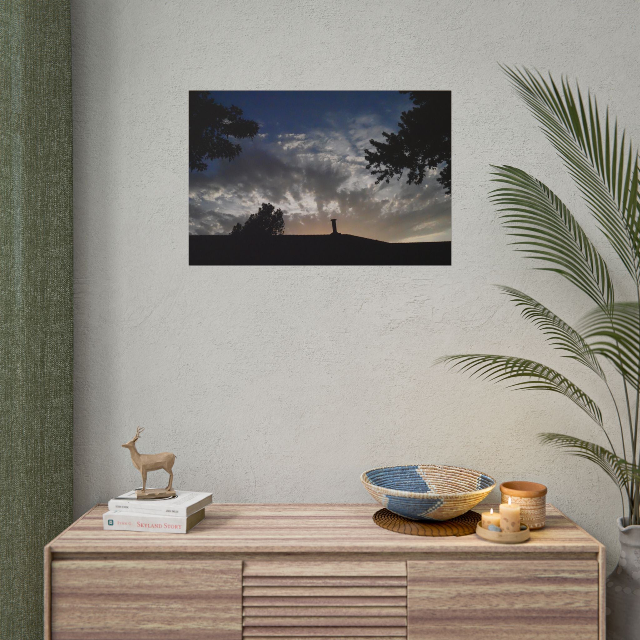 Sunset Silhouette Poster — Dramatic Cloudscape Wall Art