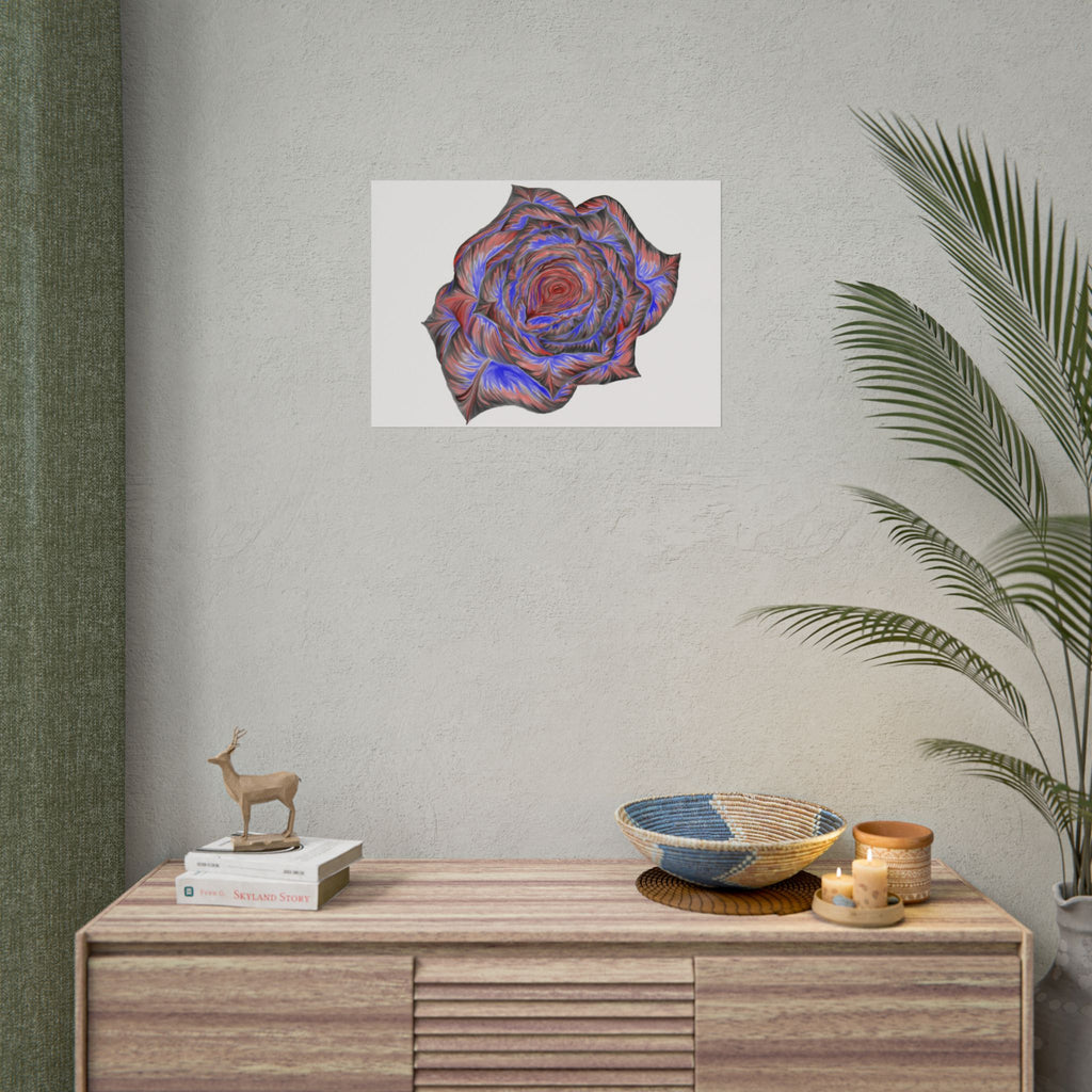 Abstract Rose Art Poster — Colorful Swirl Floral Wall Print