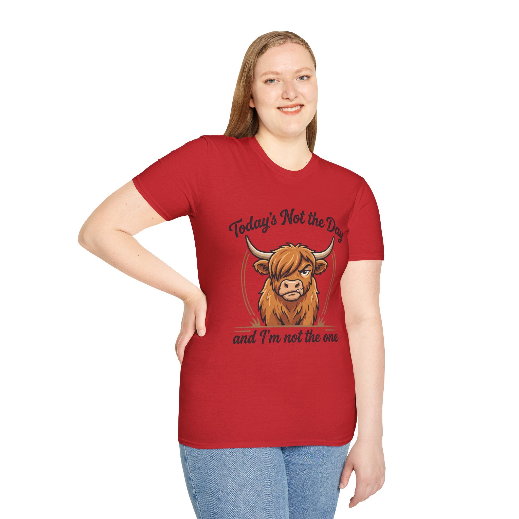 Snarky Highland Cow T-Shirt — 'Gets the Point Across' Graphic Tee
