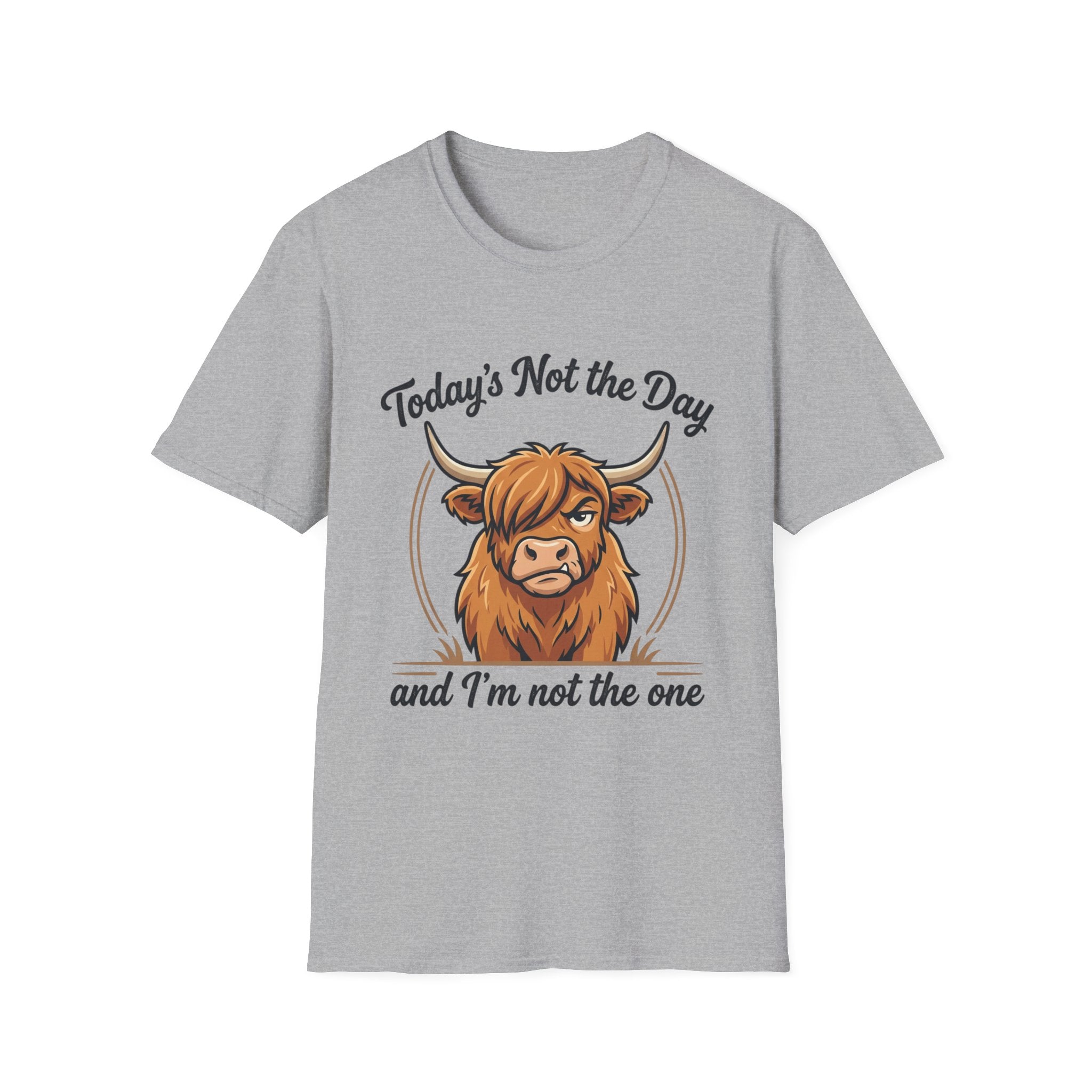 Snarky Highland Cow T-Shirt — 'Gets the Point Across' Graphic Tee