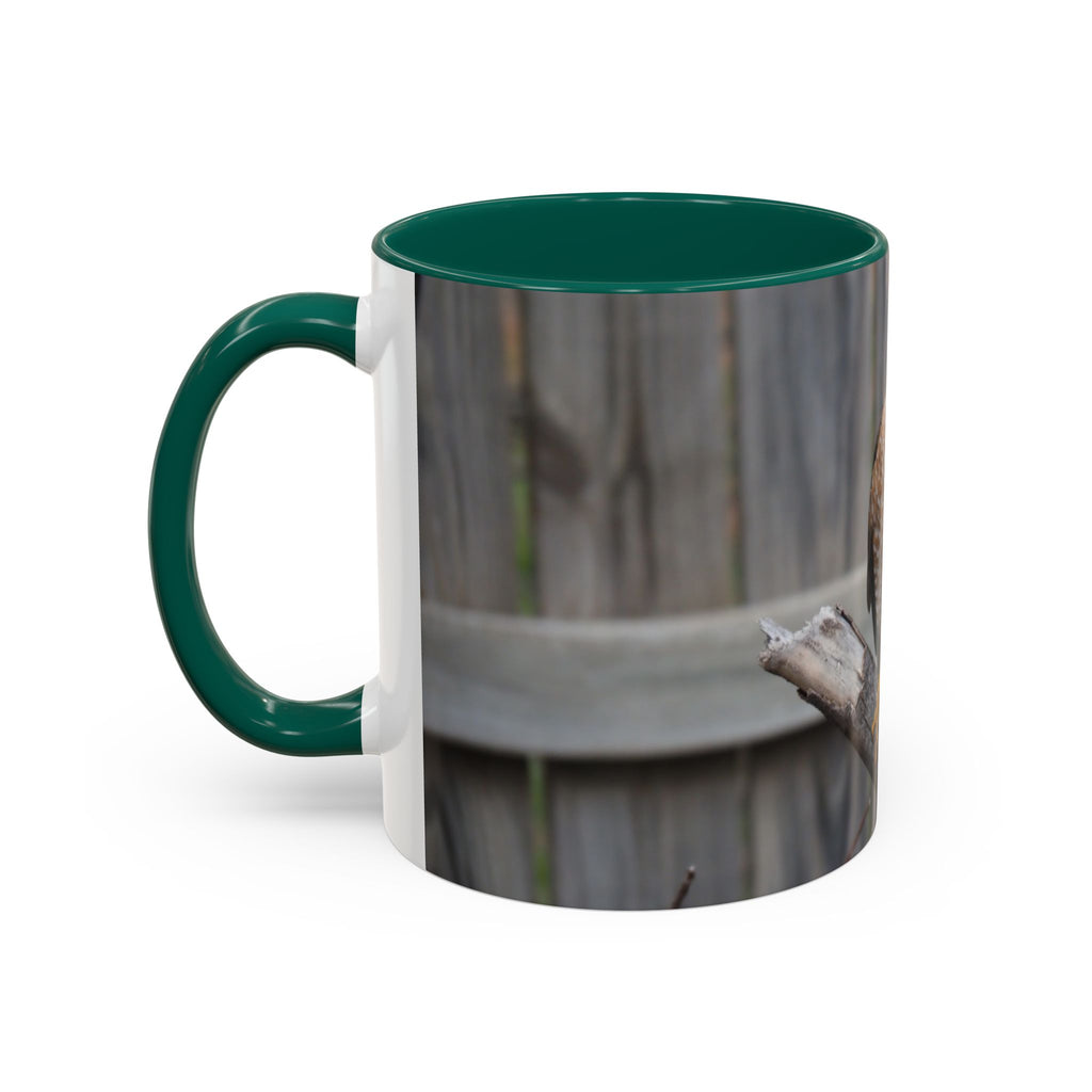 Hawk Photo Mug (11oz/15oz) — Wildlife Coffee Cup with Sharp-Shinned Hawk Image