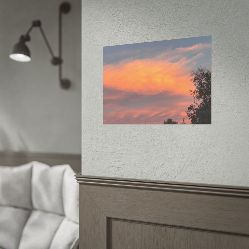 Sunset Cloudscape Poster — Pink Orange Sky Photography Print