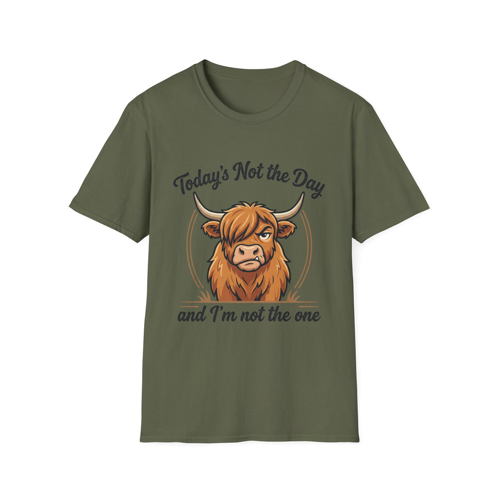 Snarky Highland Cow T-Shirt — 'Gets the Point Across' Graphic Tee