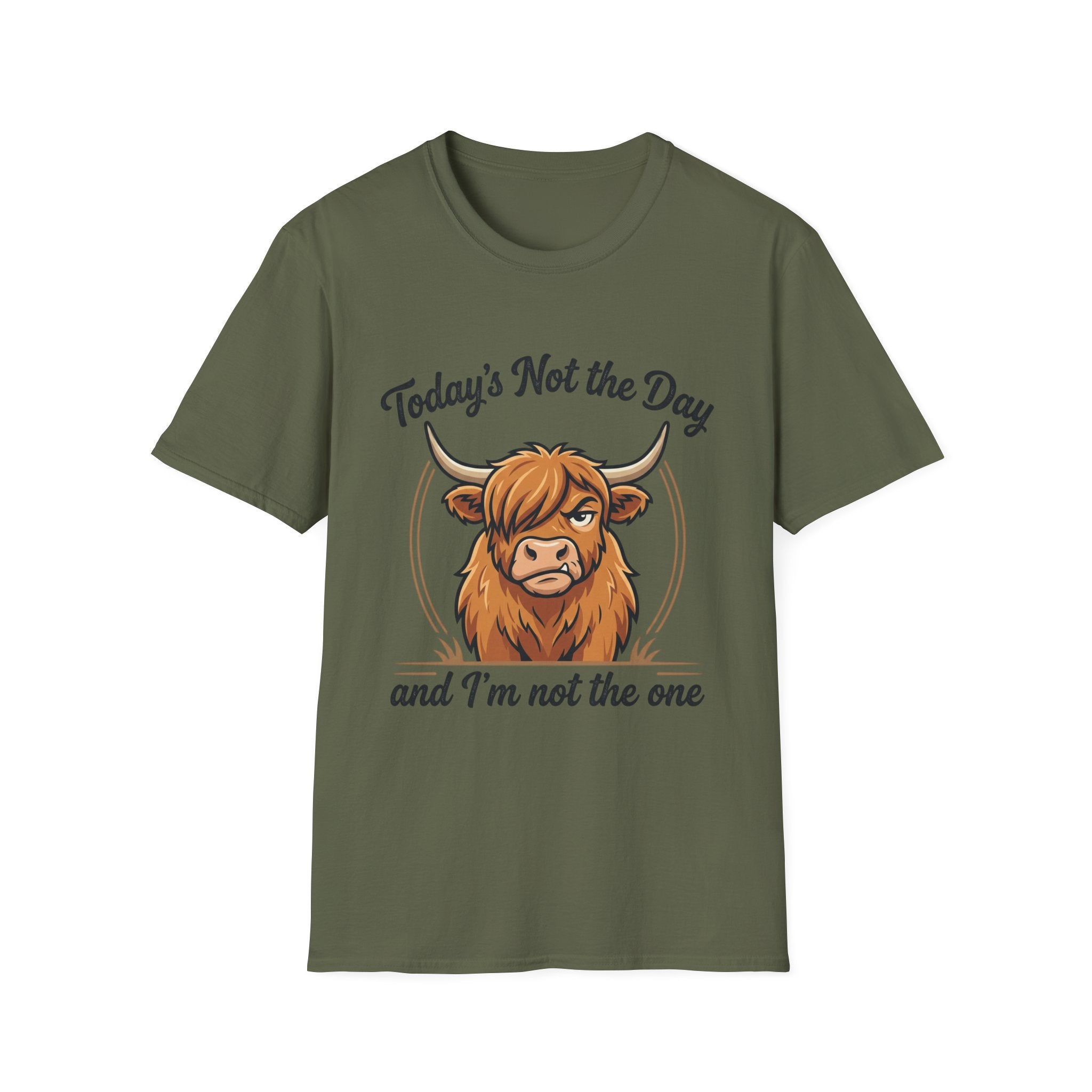 Snarky Highland Cow T-Shirt — 'Gets the Point Across' Graphic Tee