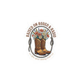 Raised on Rodeo & Radio Kiss-Cut Sticker | western cowgirl ranch vintage prairie