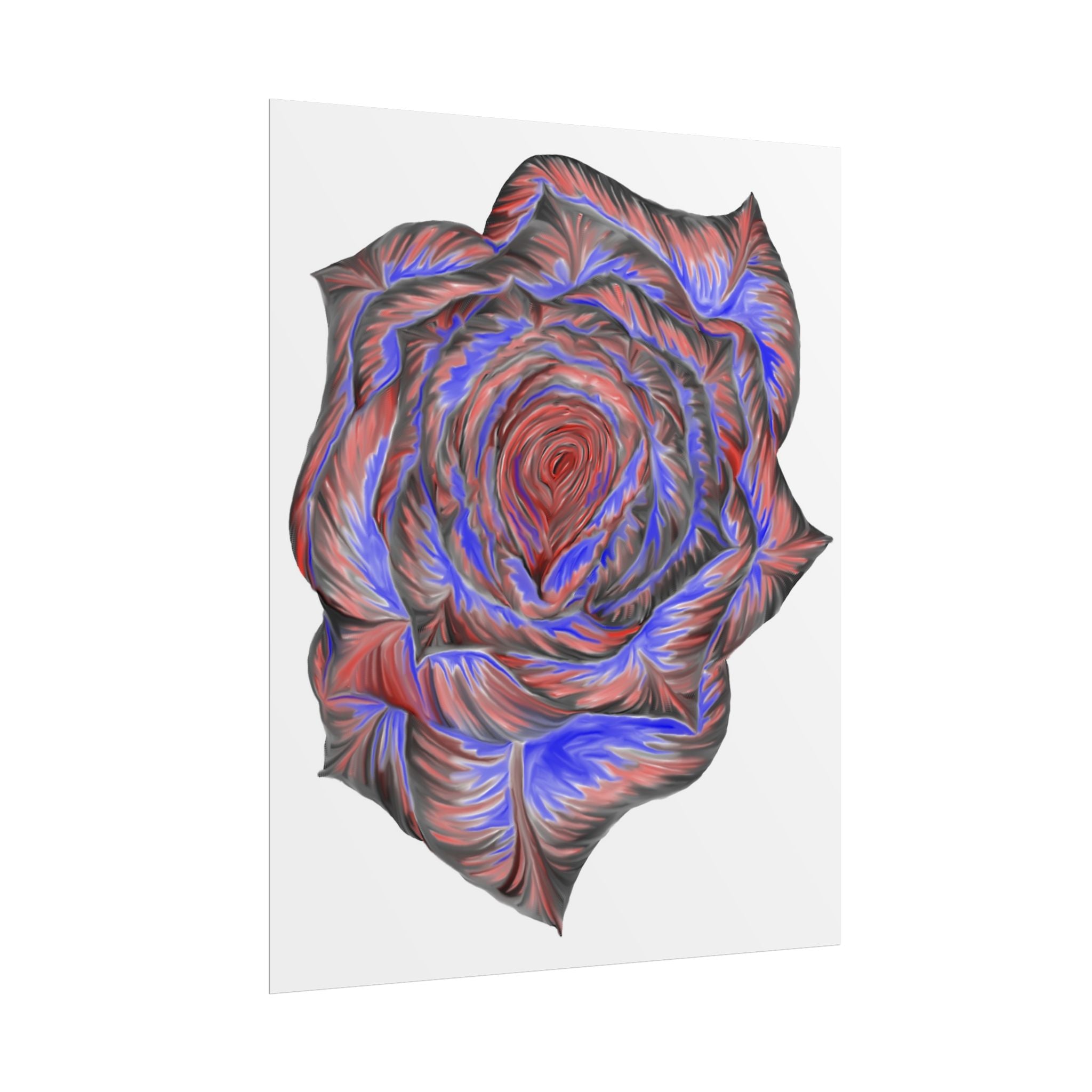 Abstract Rose Art Poster — Colorful Swirl Floral Wall Print