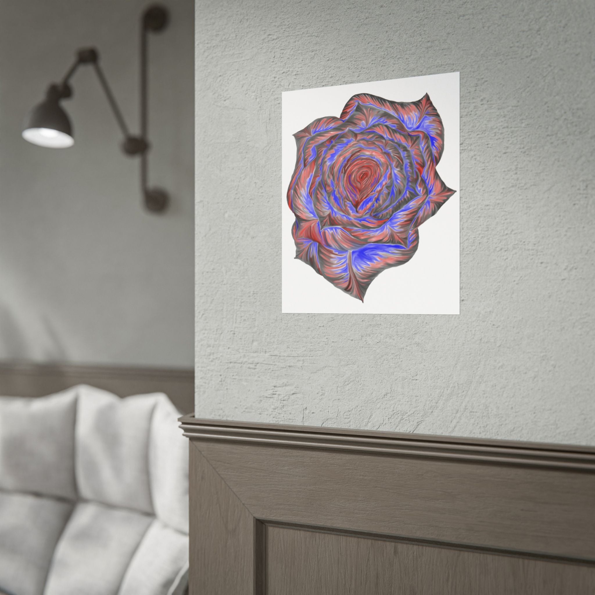 Abstract Rose Art Poster — Colorful Swirl Floral Wall Print