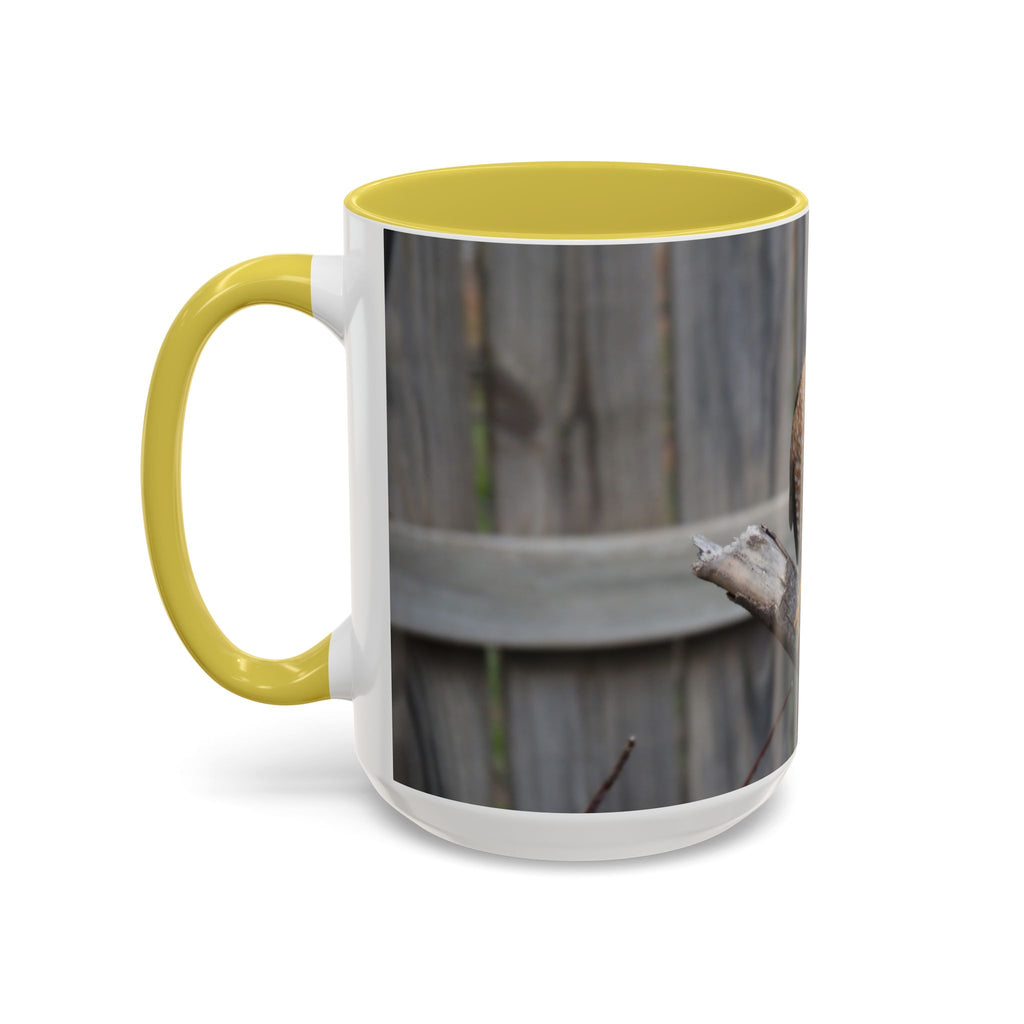 Hawk Photo Mug (11oz/15oz) — Wildlife Coffee Cup with Sharp-Shinned Hawk Image
