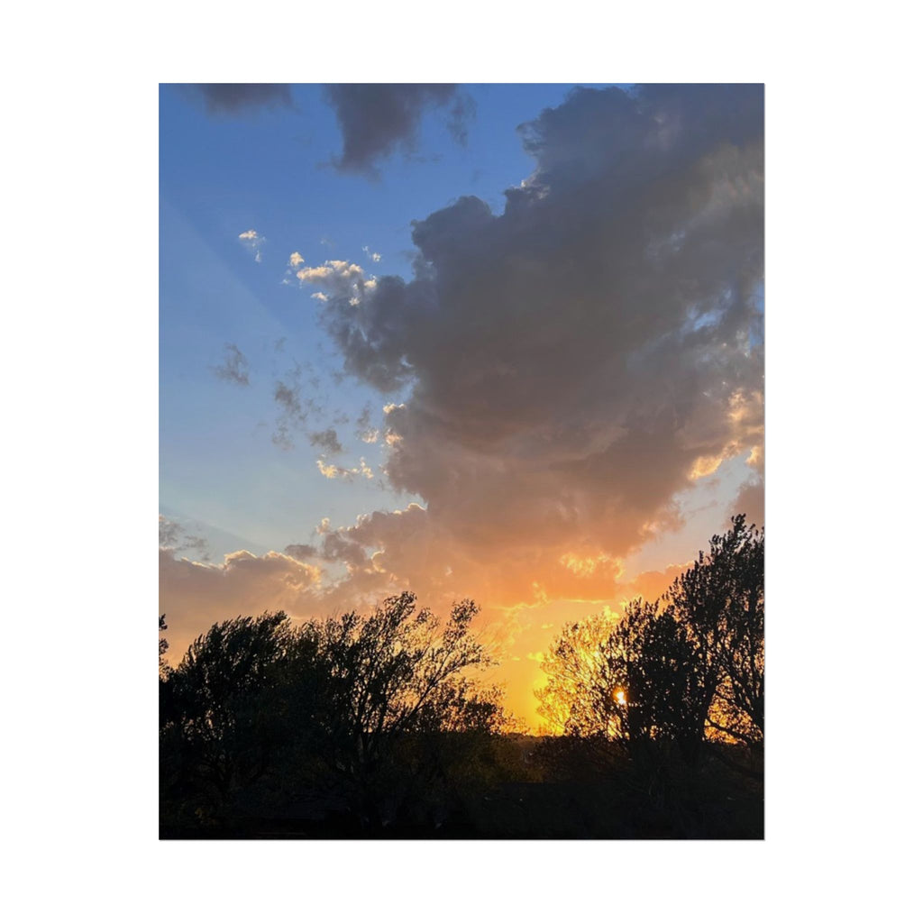 Sunset Sky Photo Poster — Golden Hour Landscape Rolled Poster