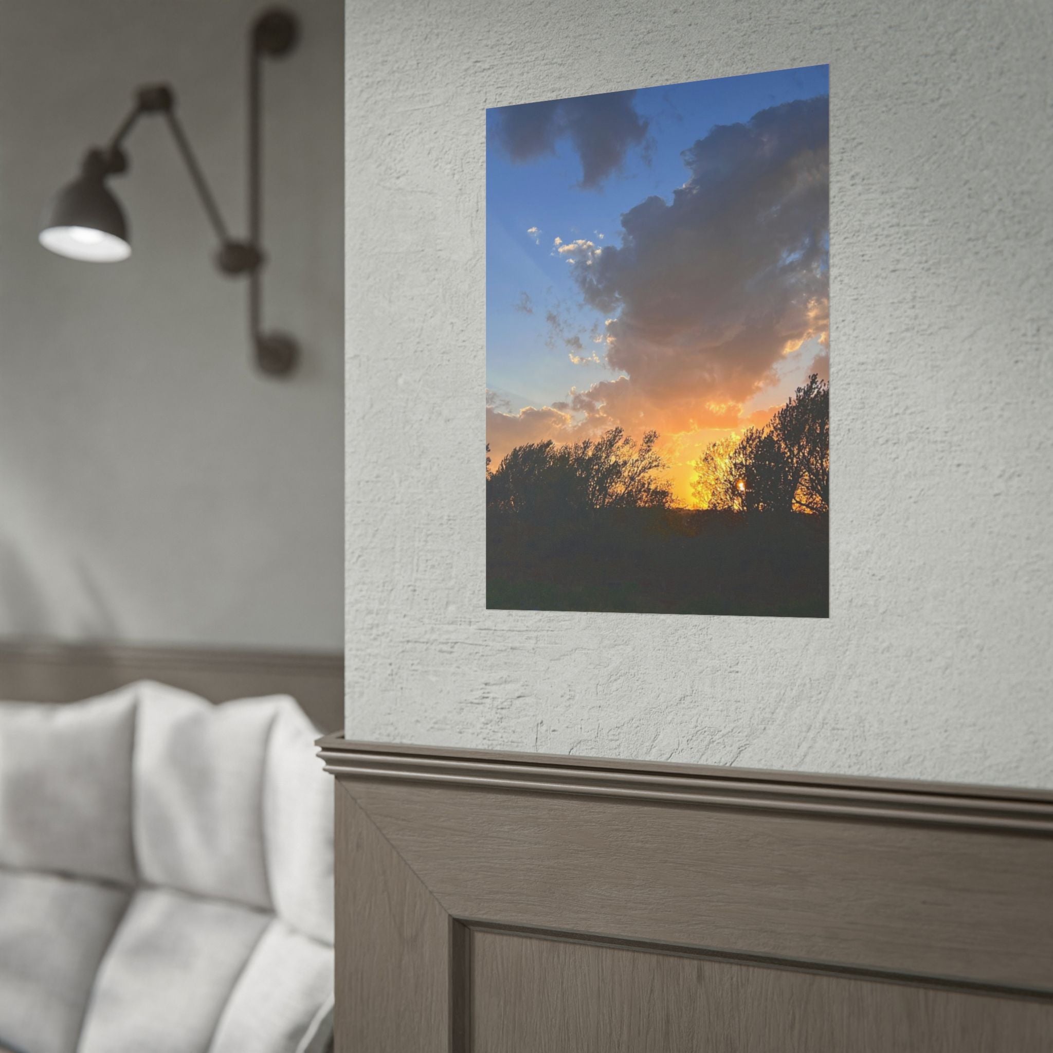 Sunset Sky Photo Poster — Golden Hour Landscape Rolled Poster