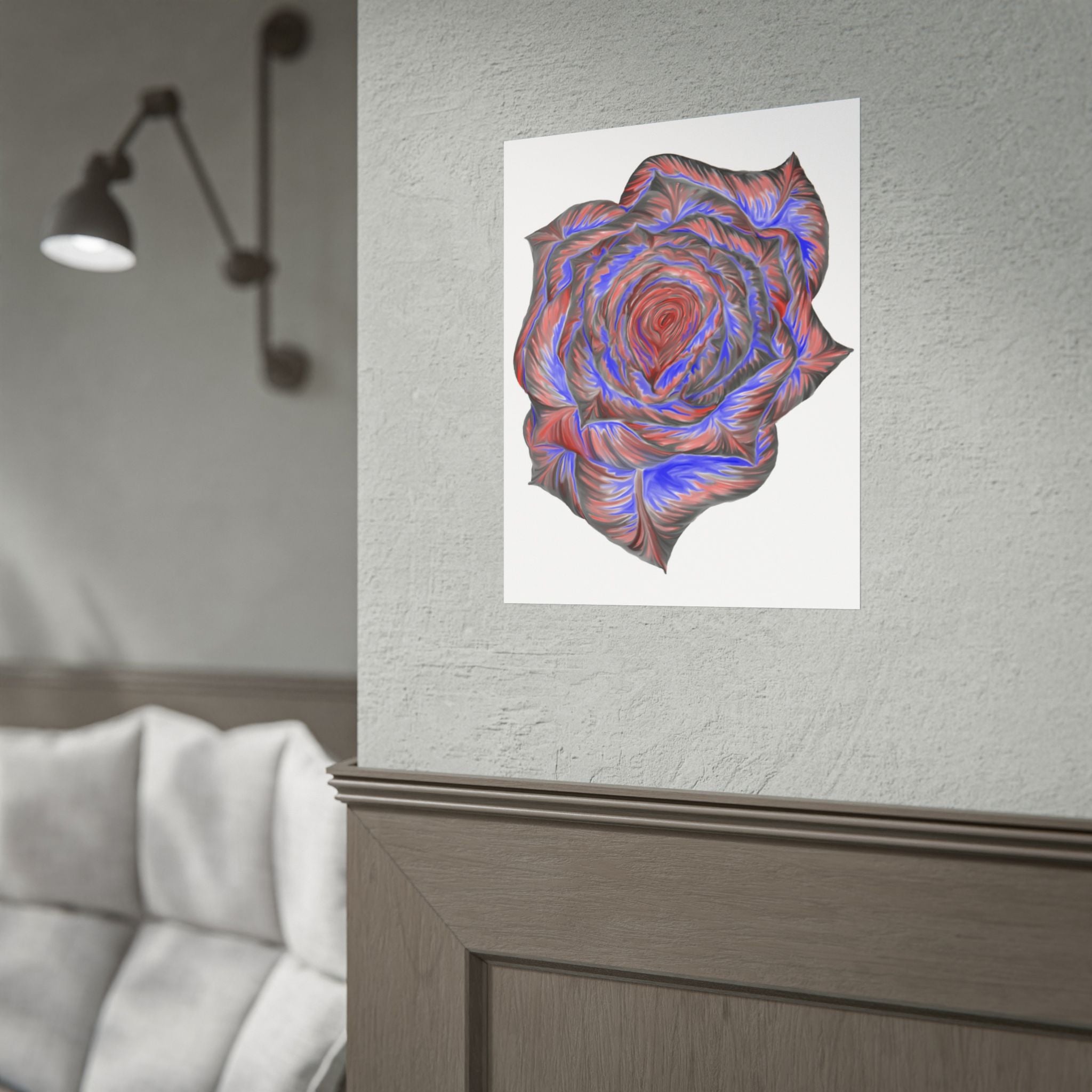Abstract Rose Art Poster — Colorful Swirl Floral Wall Print