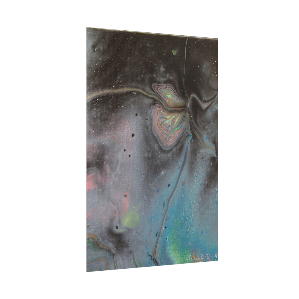 Abstract Galaxy Poster — Iridescent Fluid Art Rolled Poster