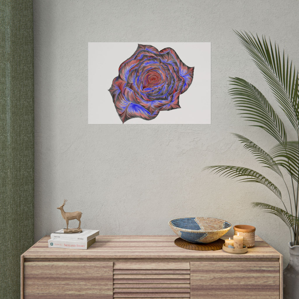 Abstract Rose Art Poster — Colorful Swirl Floral Wall Print