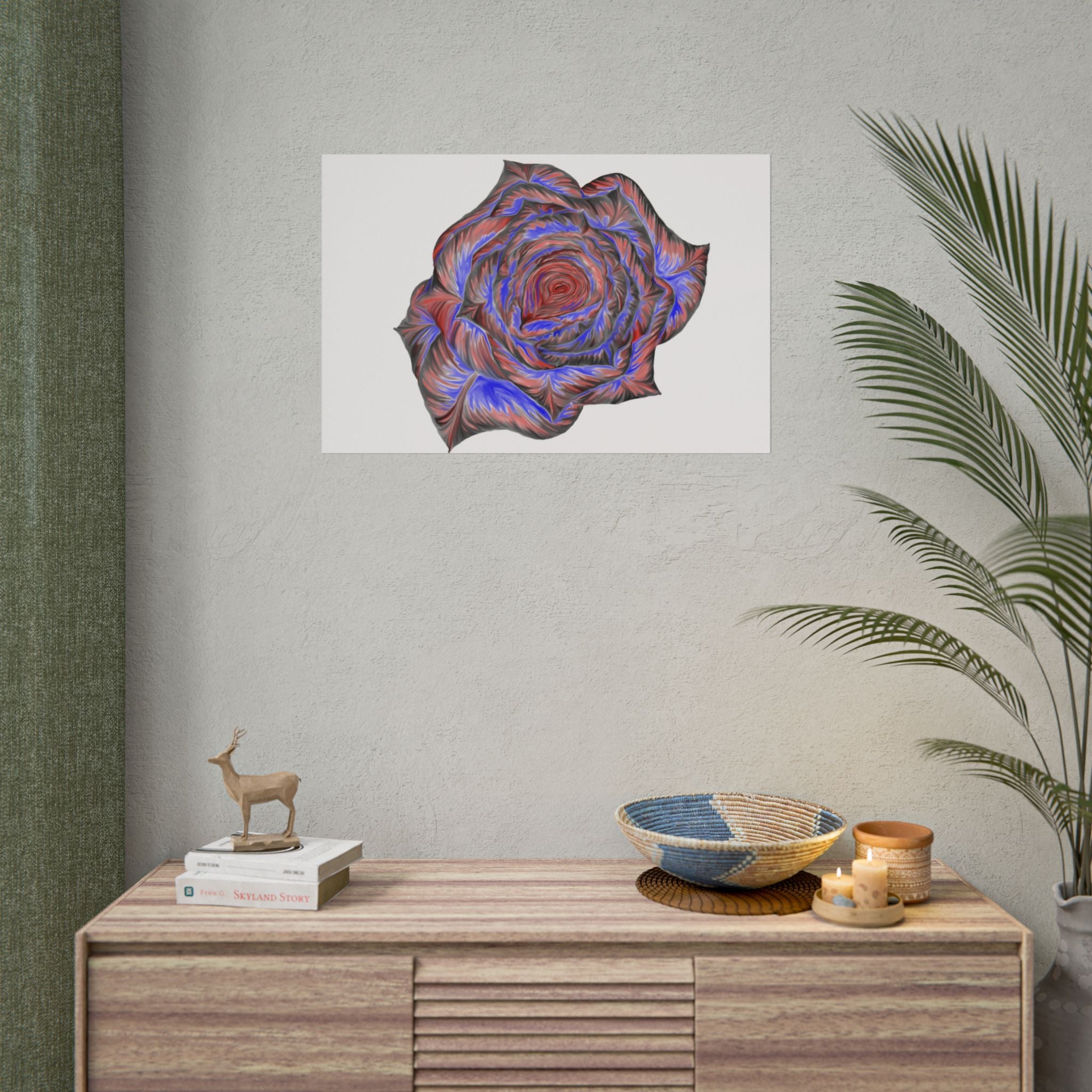 Abstract Rose Art Poster — Colorful Swirl Floral Wall Print
