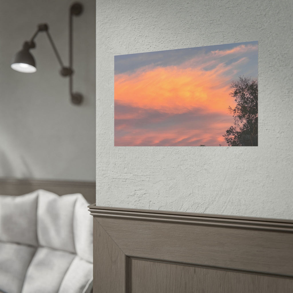 Sunset Cloudscape Poster — Pink Orange Sky Photography Print