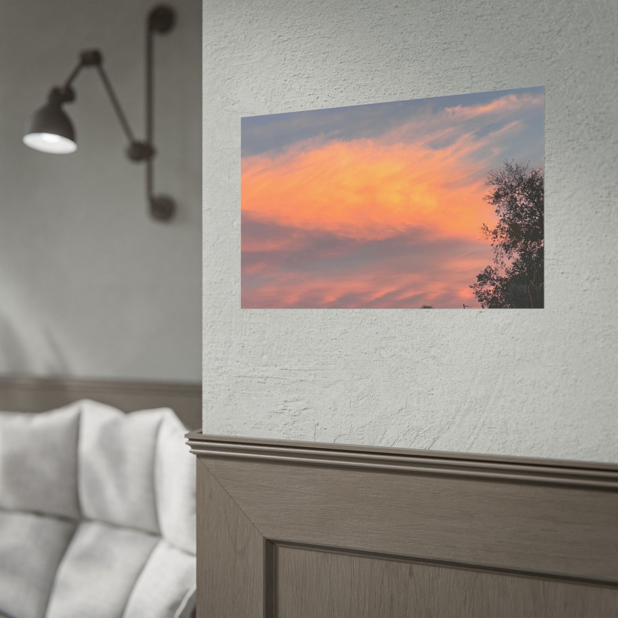 Sunset Cloudscape Poster — Pink Orange Sky Photography Print