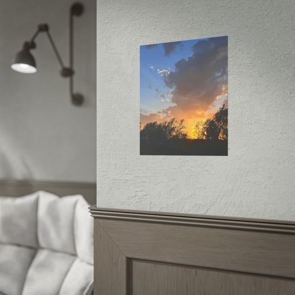 Sunset Sky Photo Poster — Golden Hour Landscape Rolled Poster
