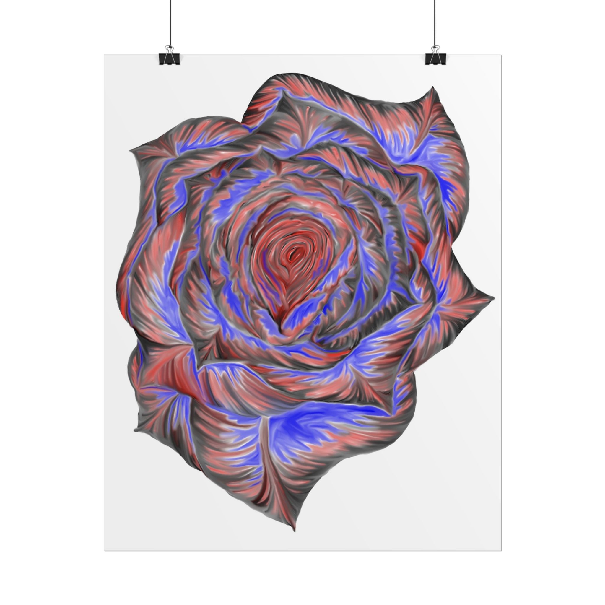 Abstract Rose Art Poster — Colorful Swirl Floral Wall Print