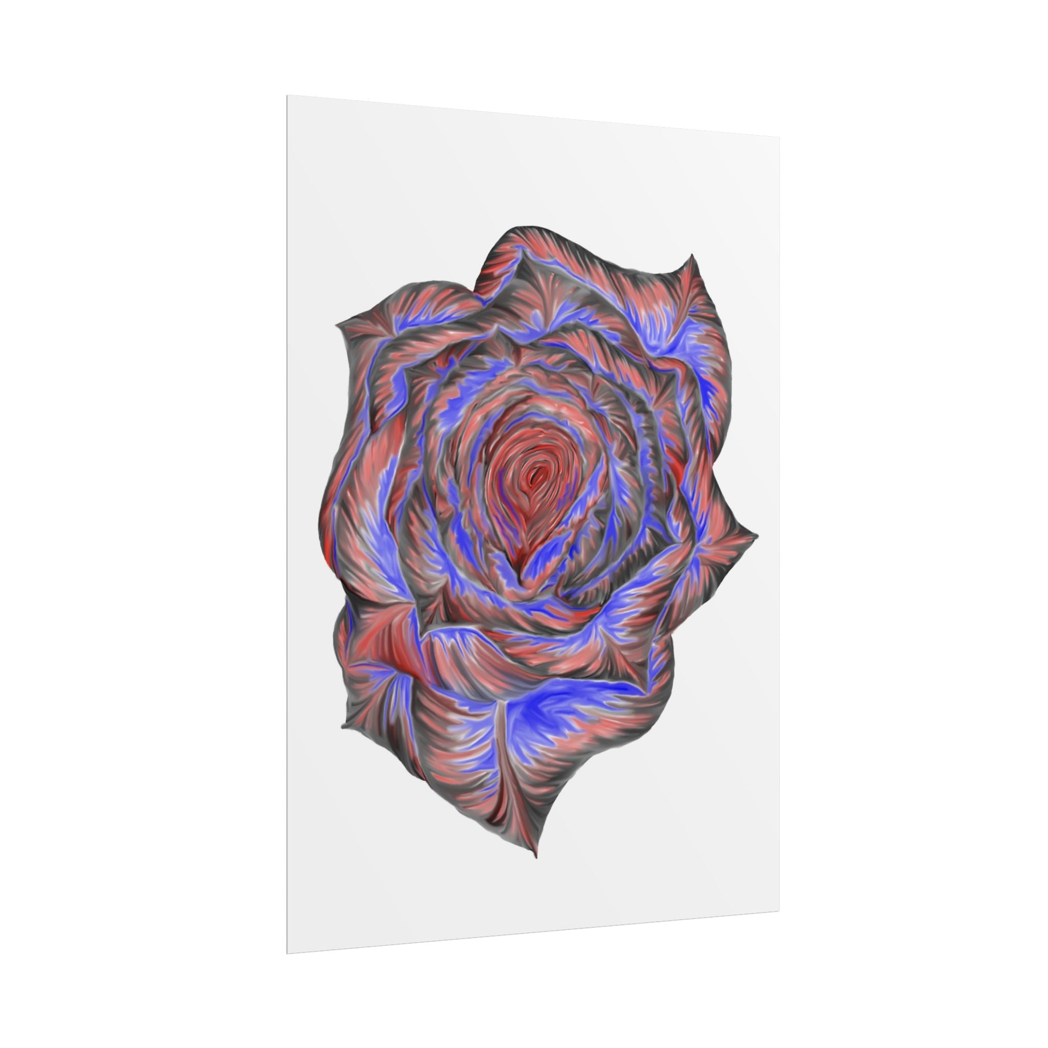 Abstract Rose Art Poster — Colorful Swirl Floral Wall Print