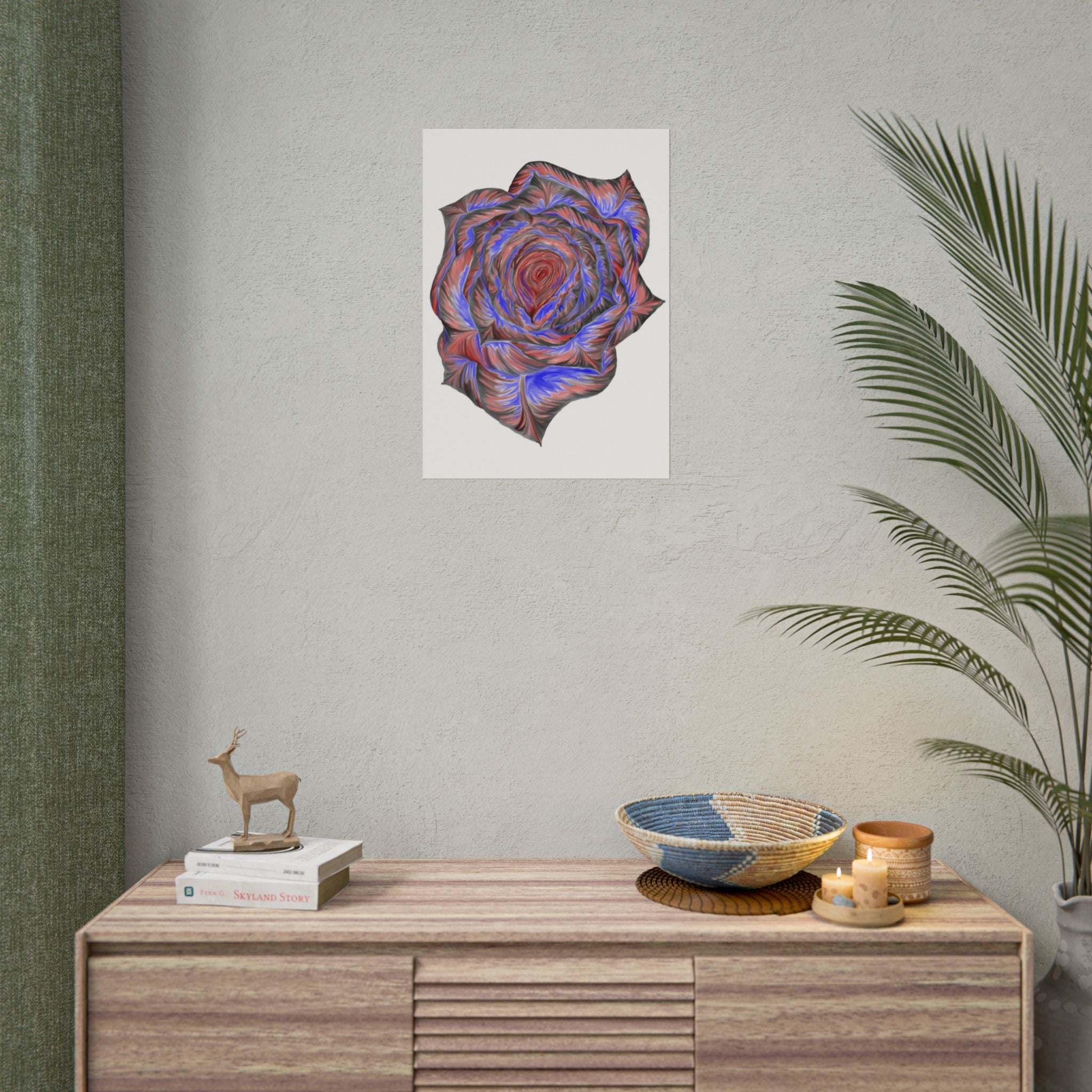 Abstract Rose Art Poster — Colorful Swirl Floral Wall Print
