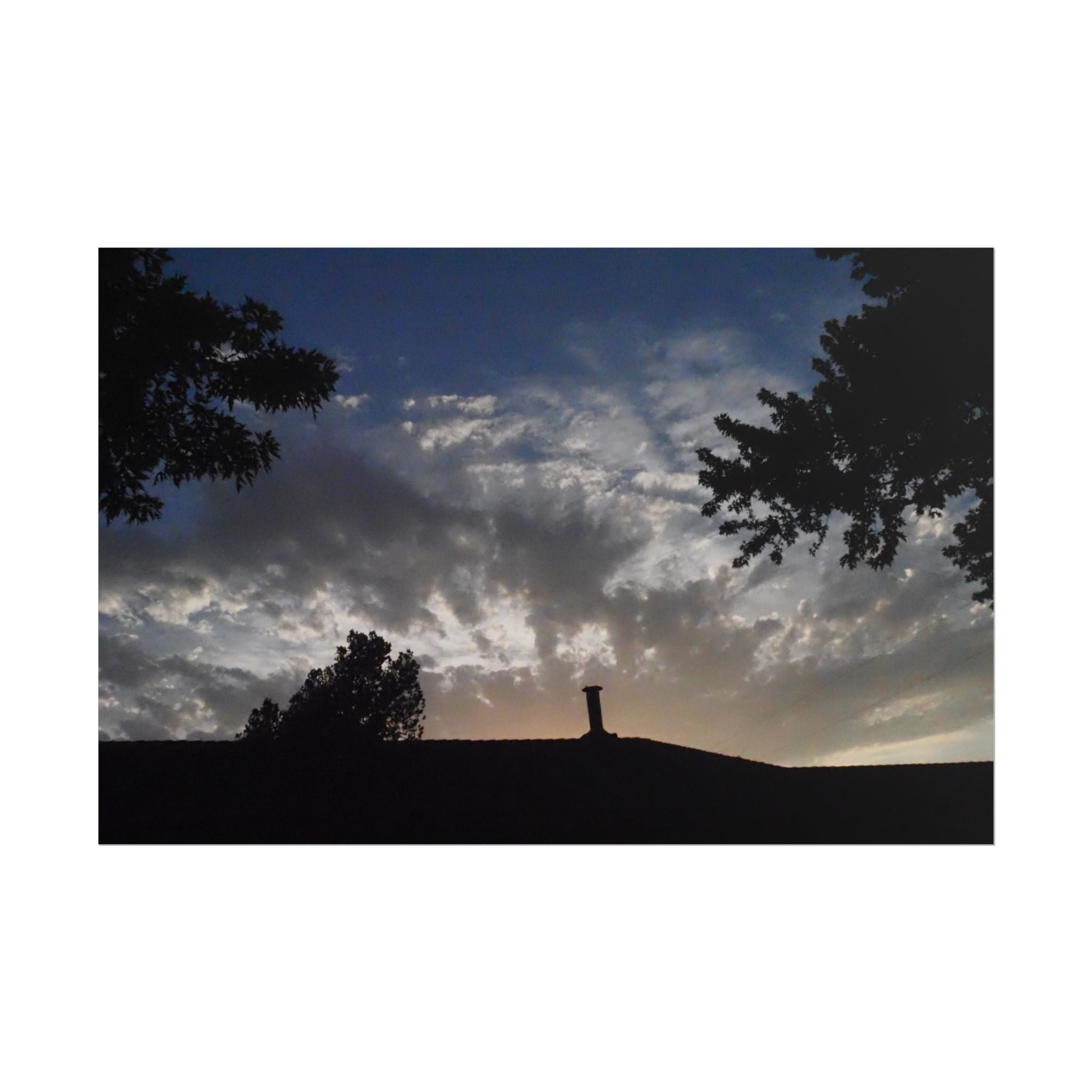 Sunset Silhouette Poster — Dramatic Cloudscape Wall Art