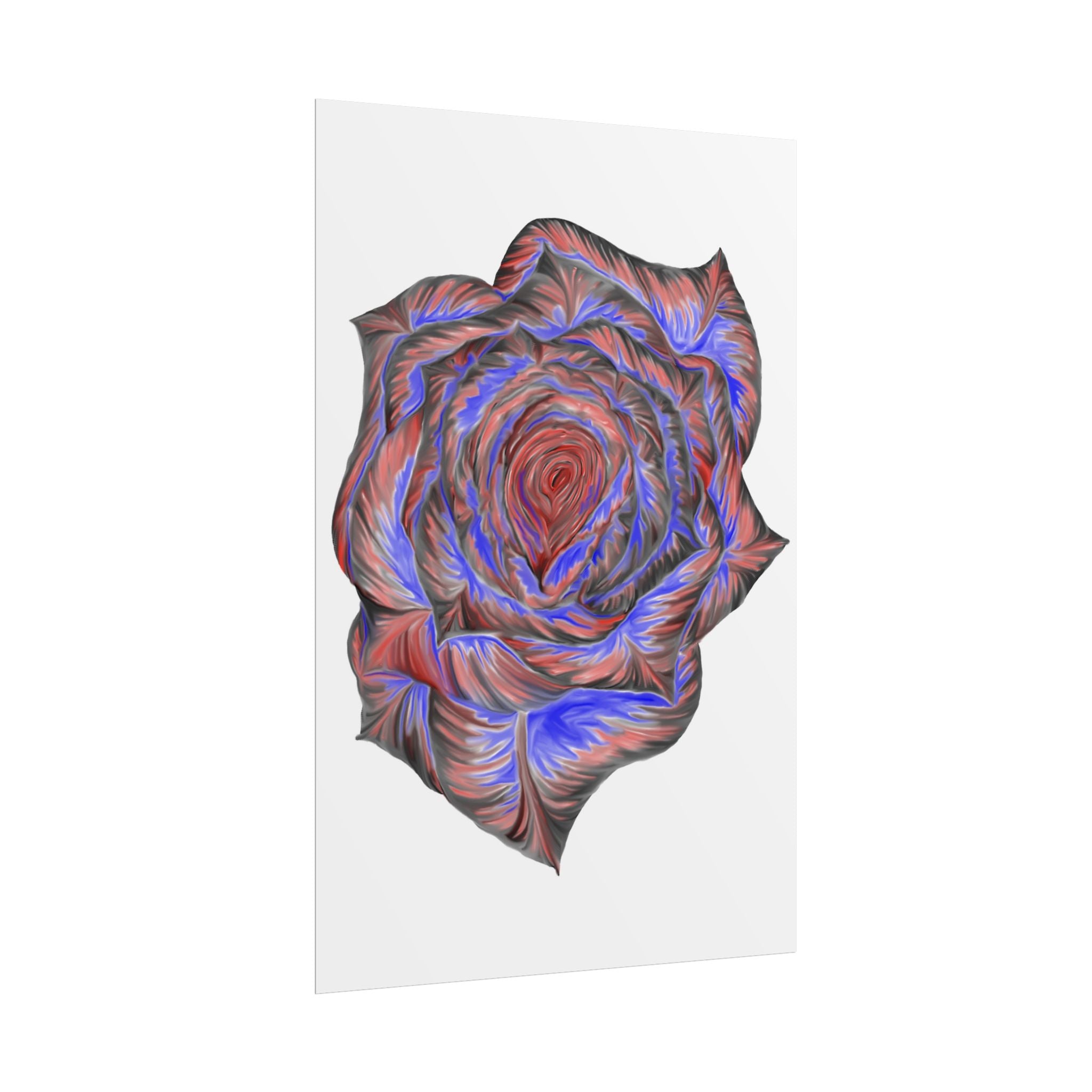 Abstract Rose Art Poster — Colorful Swirl Floral Wall Print