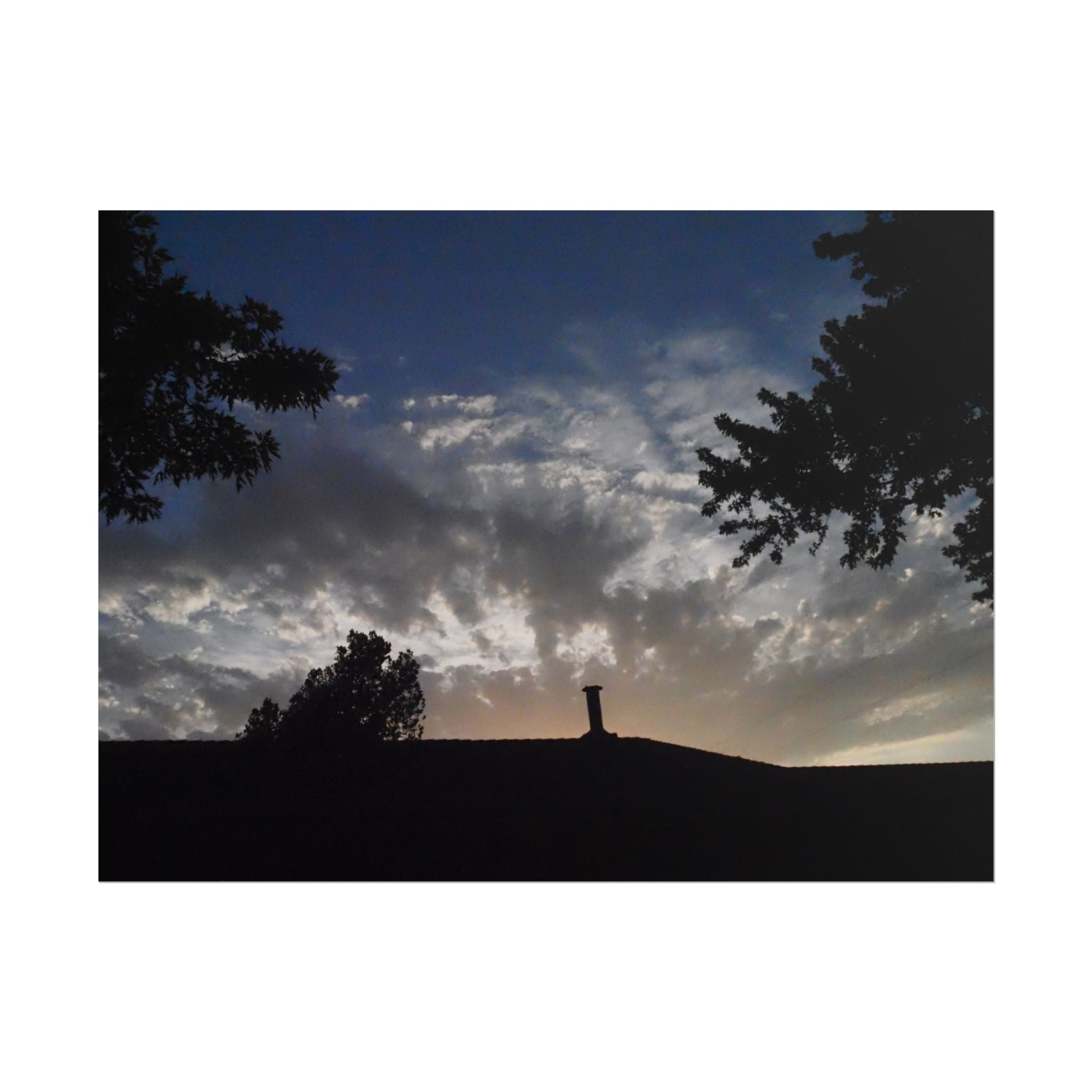 Sunset Silhouette Poster — Dramatic Cloudscape Wall Art