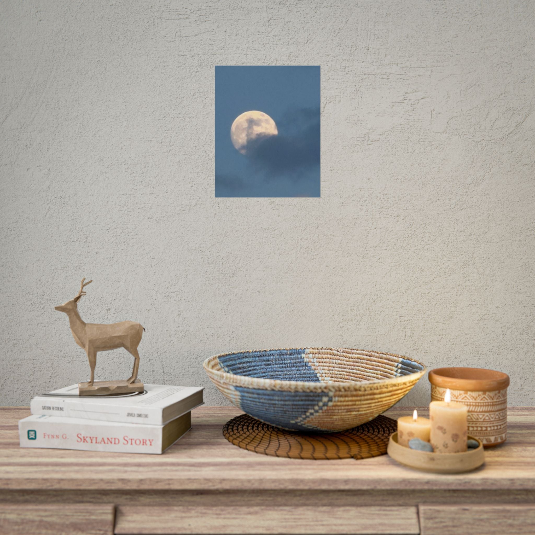 Lunar Cloud Poster - Moon Photography Wall Art (Rolled Poster)