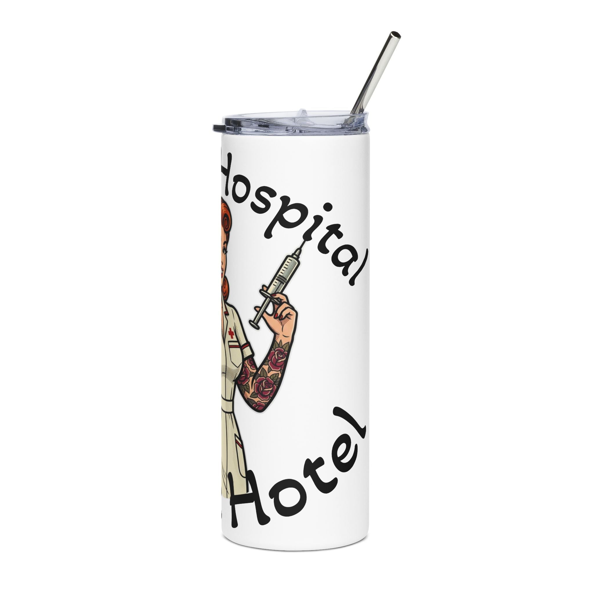 Nurse Retro Pin-Up 20oz Stainless Steel Tumbler – "This is a Hospital, Not a Hotel"