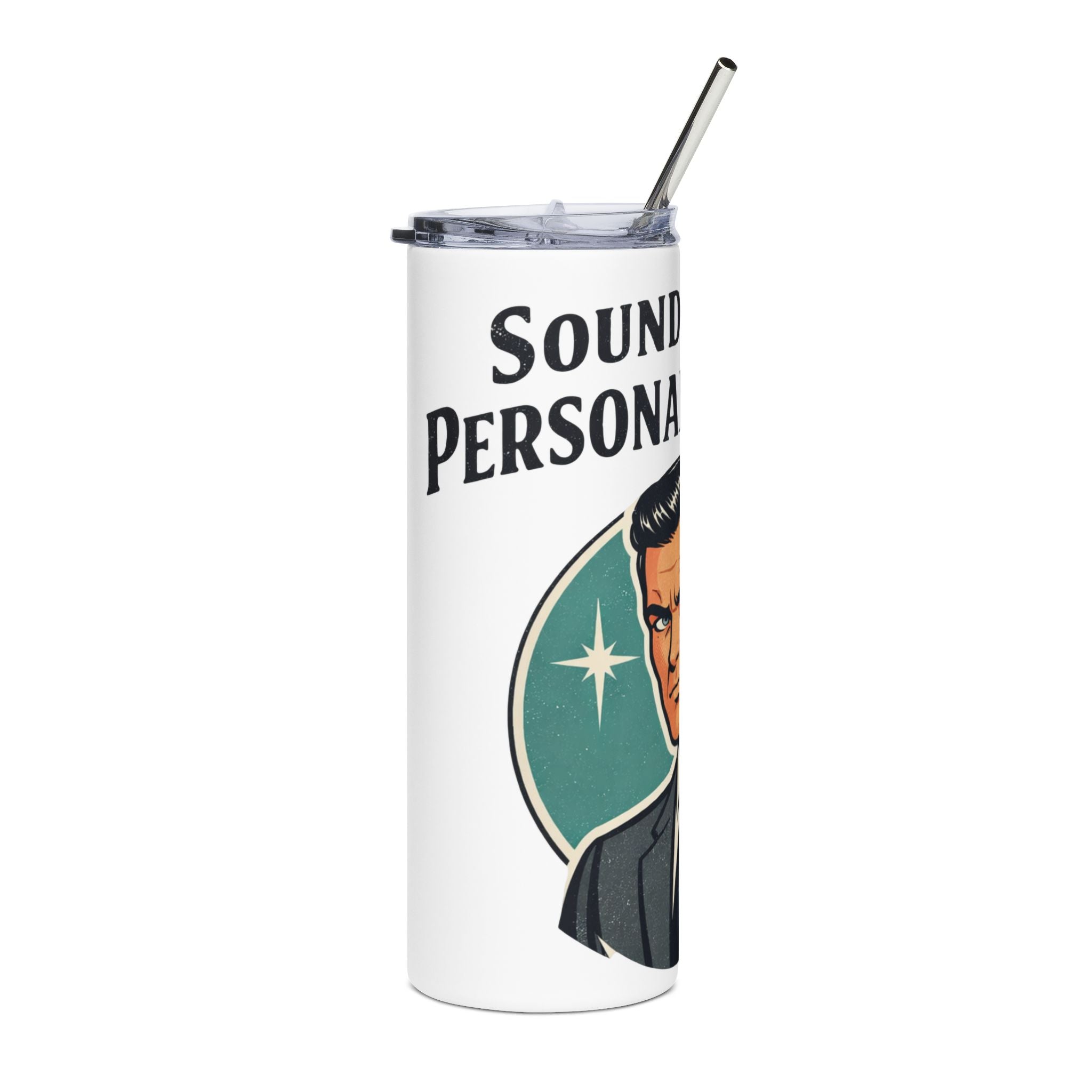20oz Stainless Tumbler — “Sounds Like Personal Problem” Retro Gentleman Travel Cup