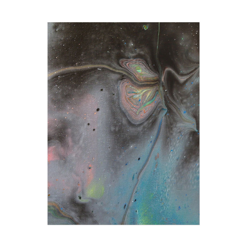 Abstract Galaxy Poster — Iridescent Fluid Art Rolled Poster