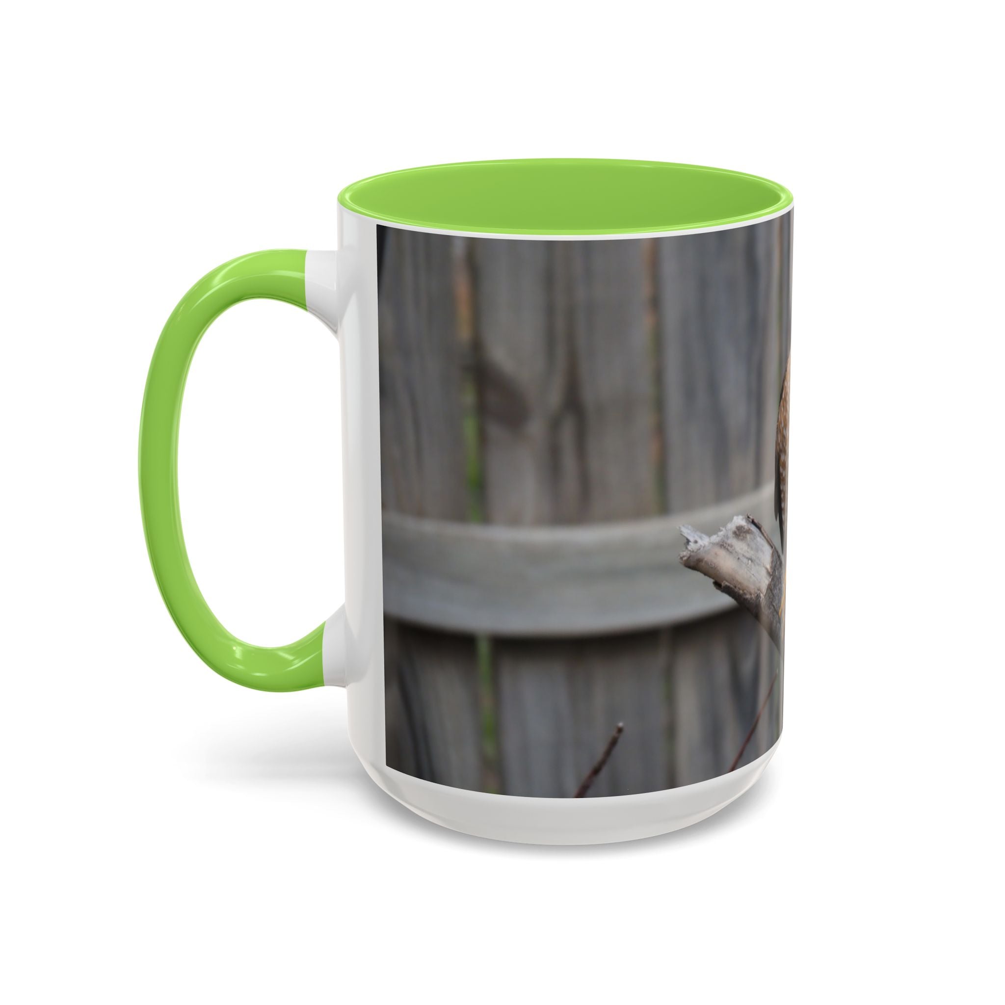 Hawk Photo Mug (11oz/15oz) — Wildlife Coffee Cup with Sharp-Shinned Hawk Image