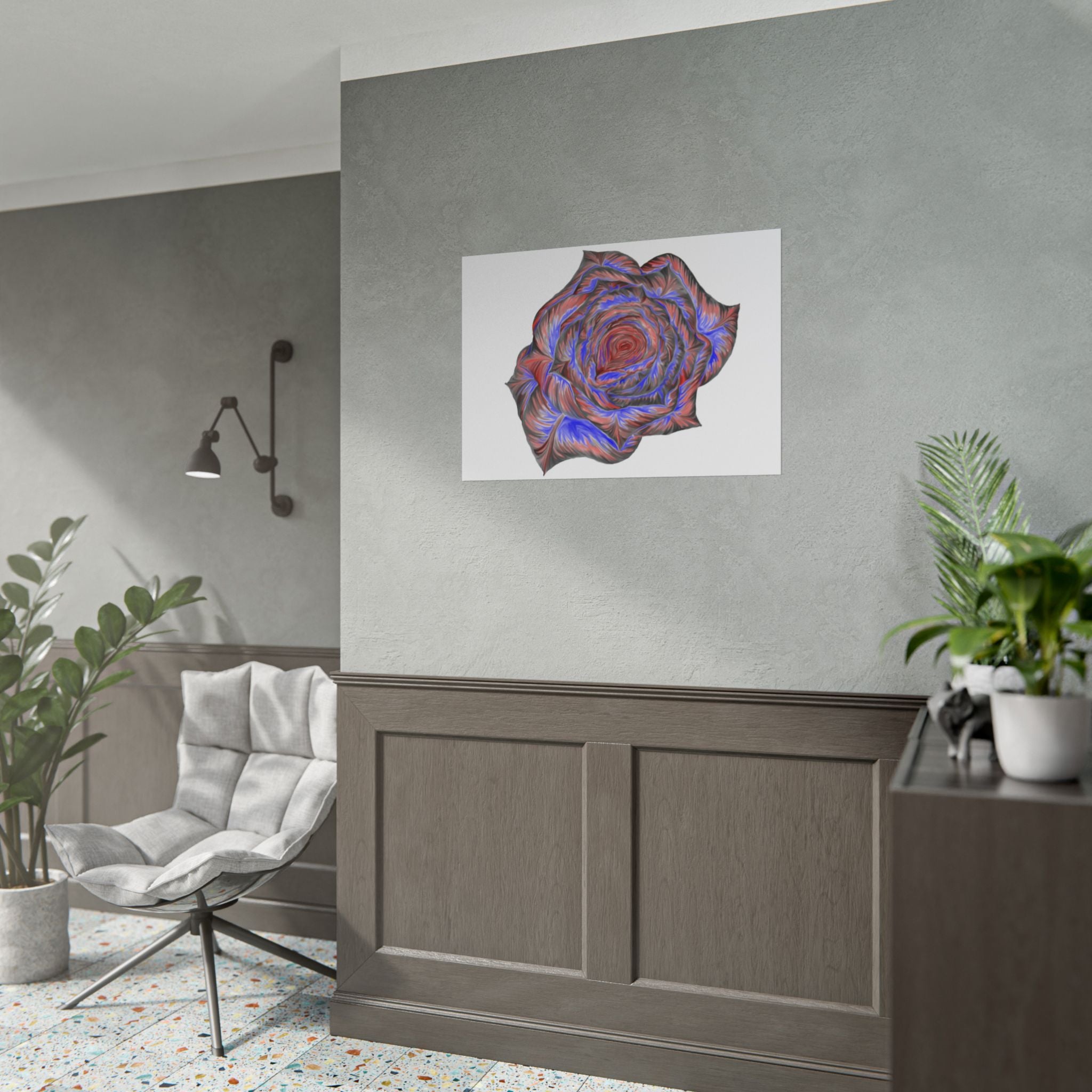 Abstract Rose Art Poster — Colorful Swirl Floral Wall Print