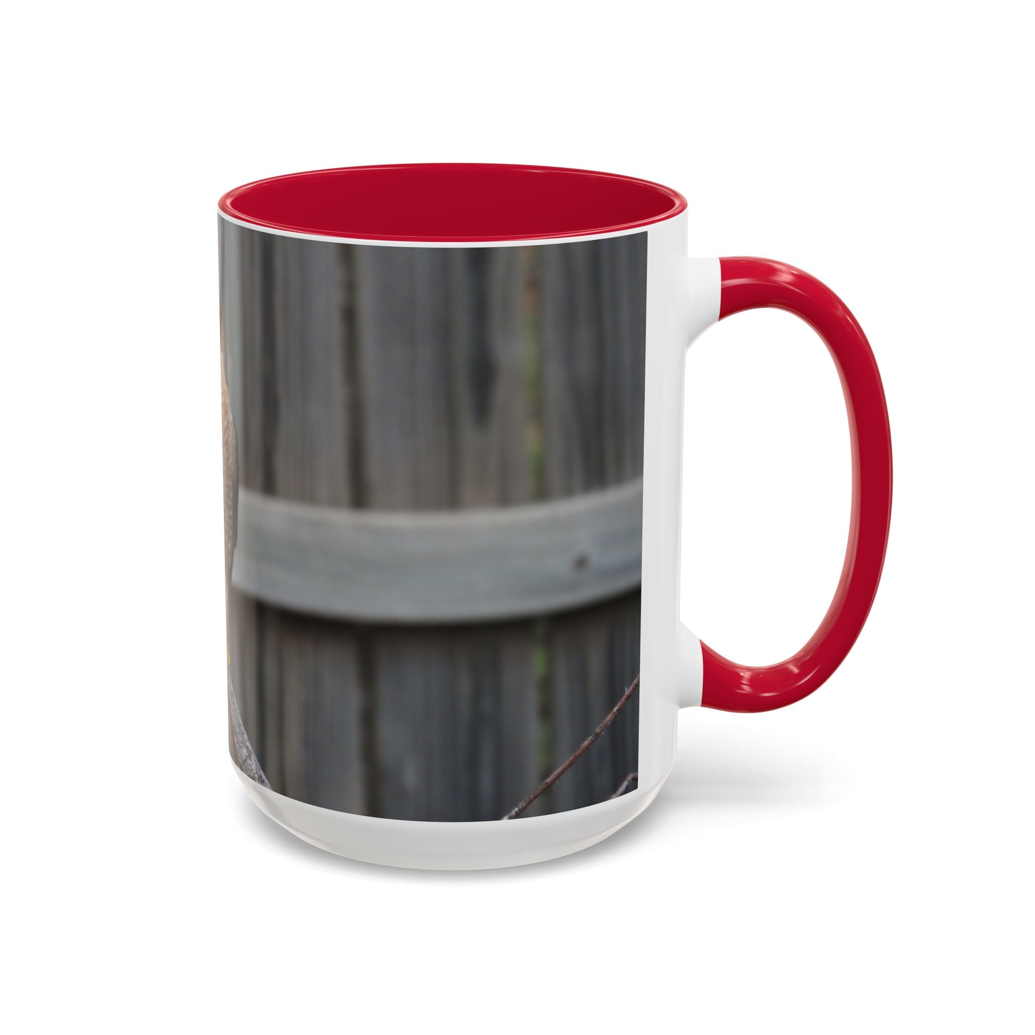 Hawk Photo Mug (11oz/15oz) — Wildlife Coffee Cup with Sharp-Shinned Hawk Image