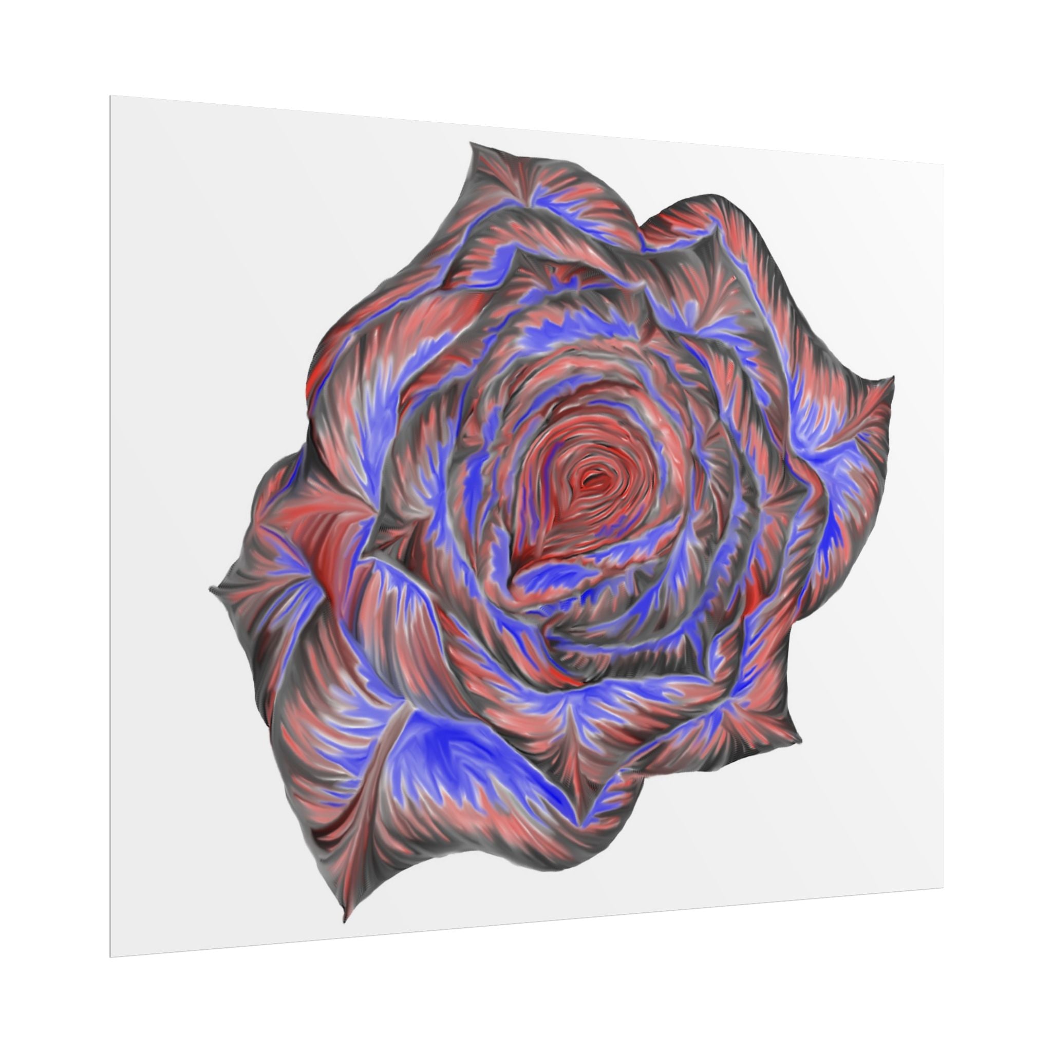Abstract Rose Art Poster — Colorful Swirl Floral Wall Print