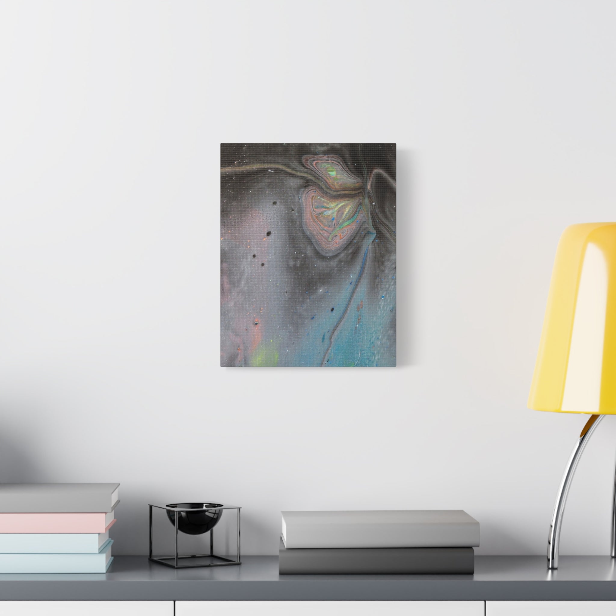 Abstract Fluid Art Canvas Print — Iridescent Galaxy Matte Stretched 1.25"