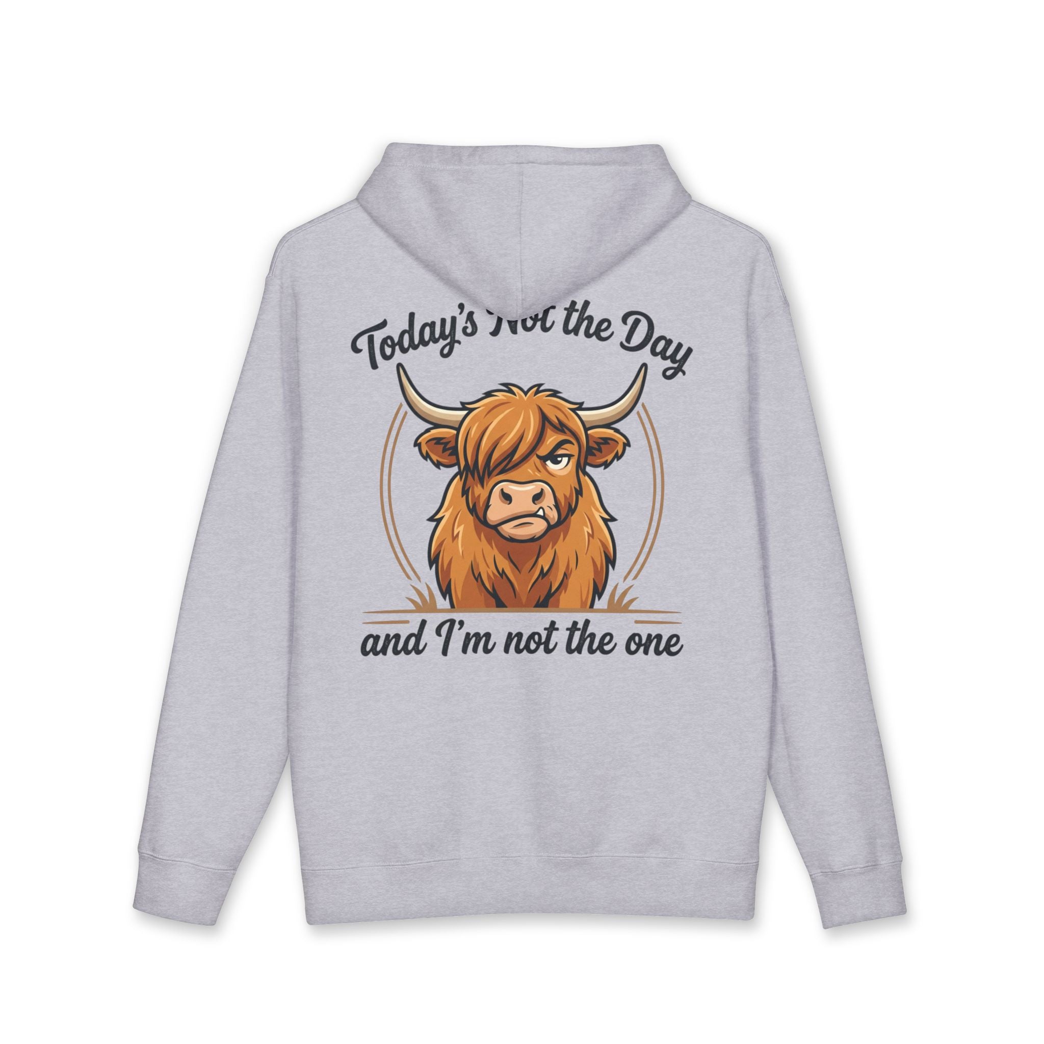 Hoodie — "Today's Not the Day" Highland Cow Graphic Hoodie