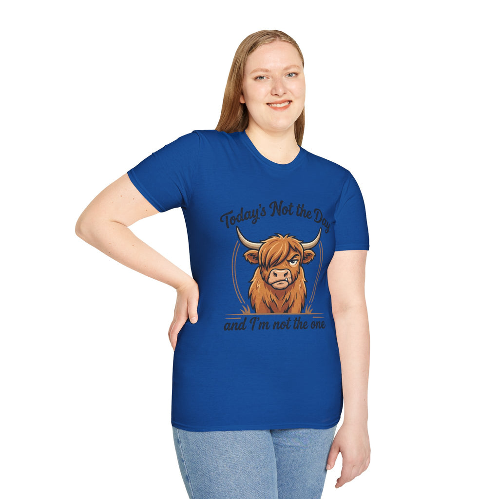 Snarky Highland Cow T-Shirt — 'Gets the Point Across' Graphic Tee