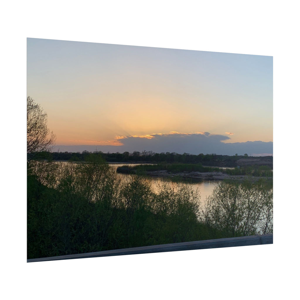 Sunset River Landscape Poster — Rolled Nature Wall Art