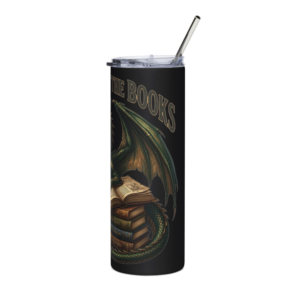 Guardian of the Books Stainless Steel Tumbler — 20oz Dragon Booklover Travel Cup
