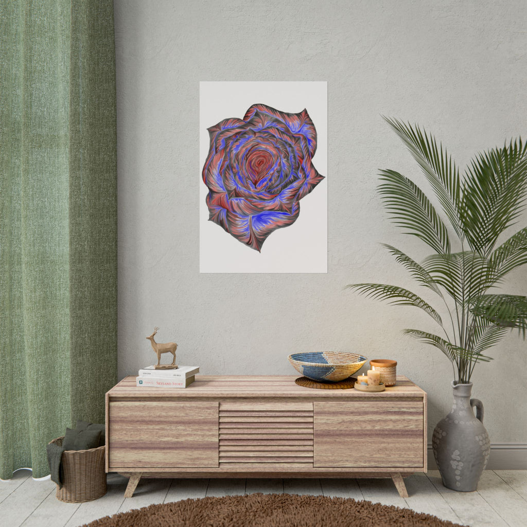 Abstract Rose Art Poster — Colorful Swirl Floral Wall Print